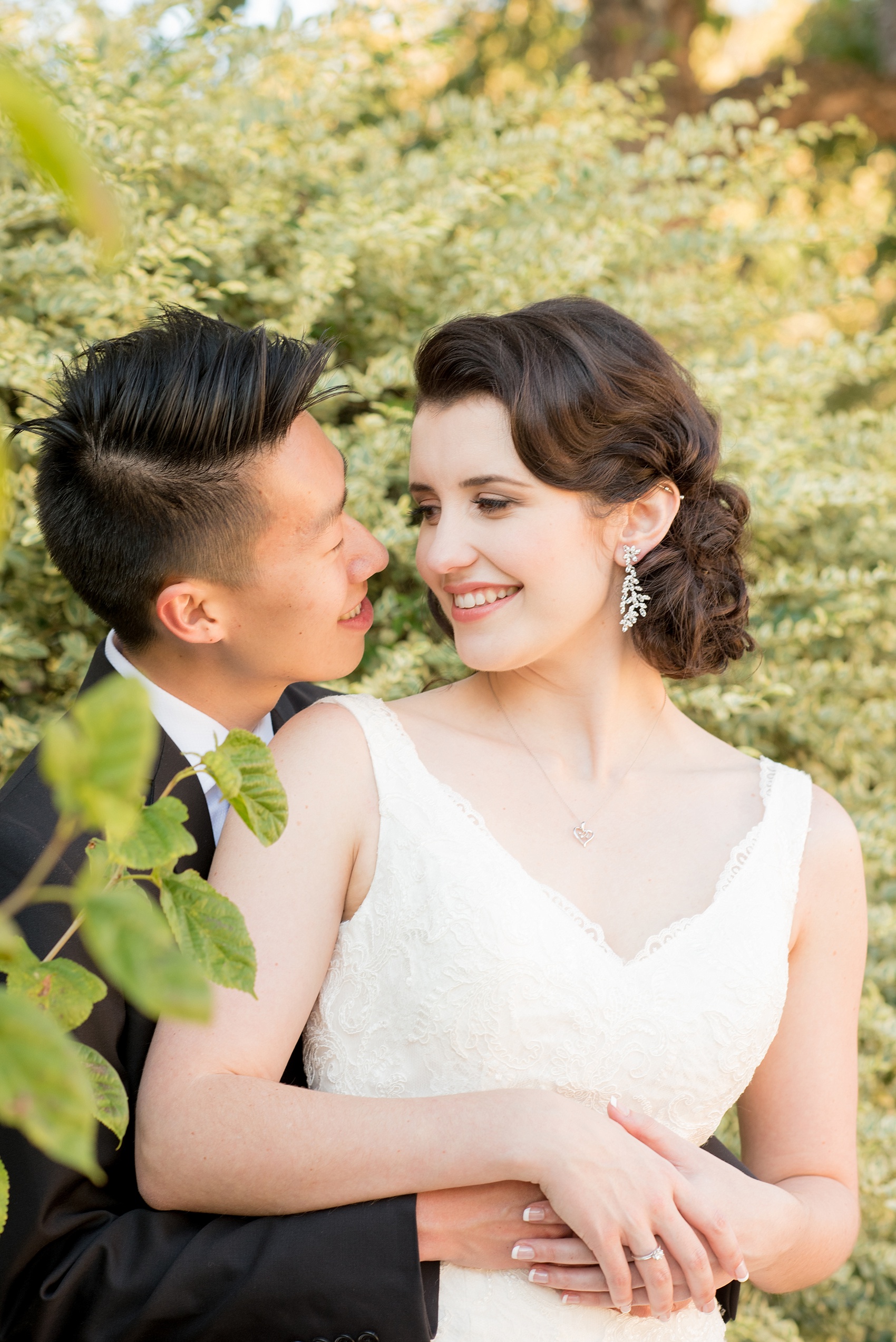 Mikkel Paige Photography photos of bride and groom in downtown Raleigh for a 214 Martin Street wedding.