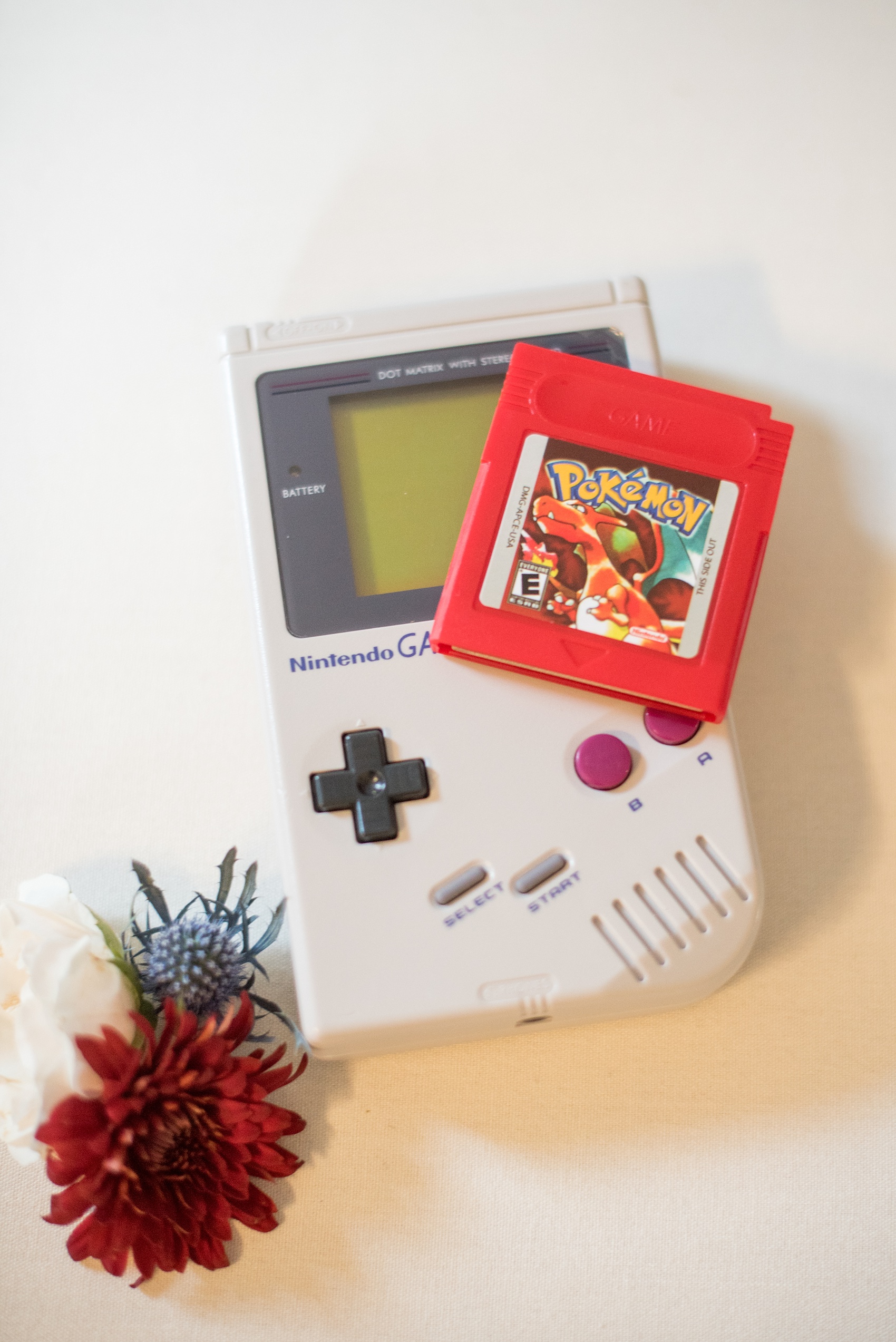 Mikkel Paige Photography detail image of a groomsmen gift: Game Boys! Wedding at 214 Martin Street in downtown Raleigh.