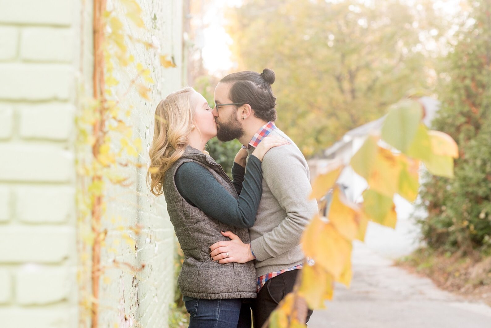 Mikkel Paige Photography photos of a downtown Durham engagement session.