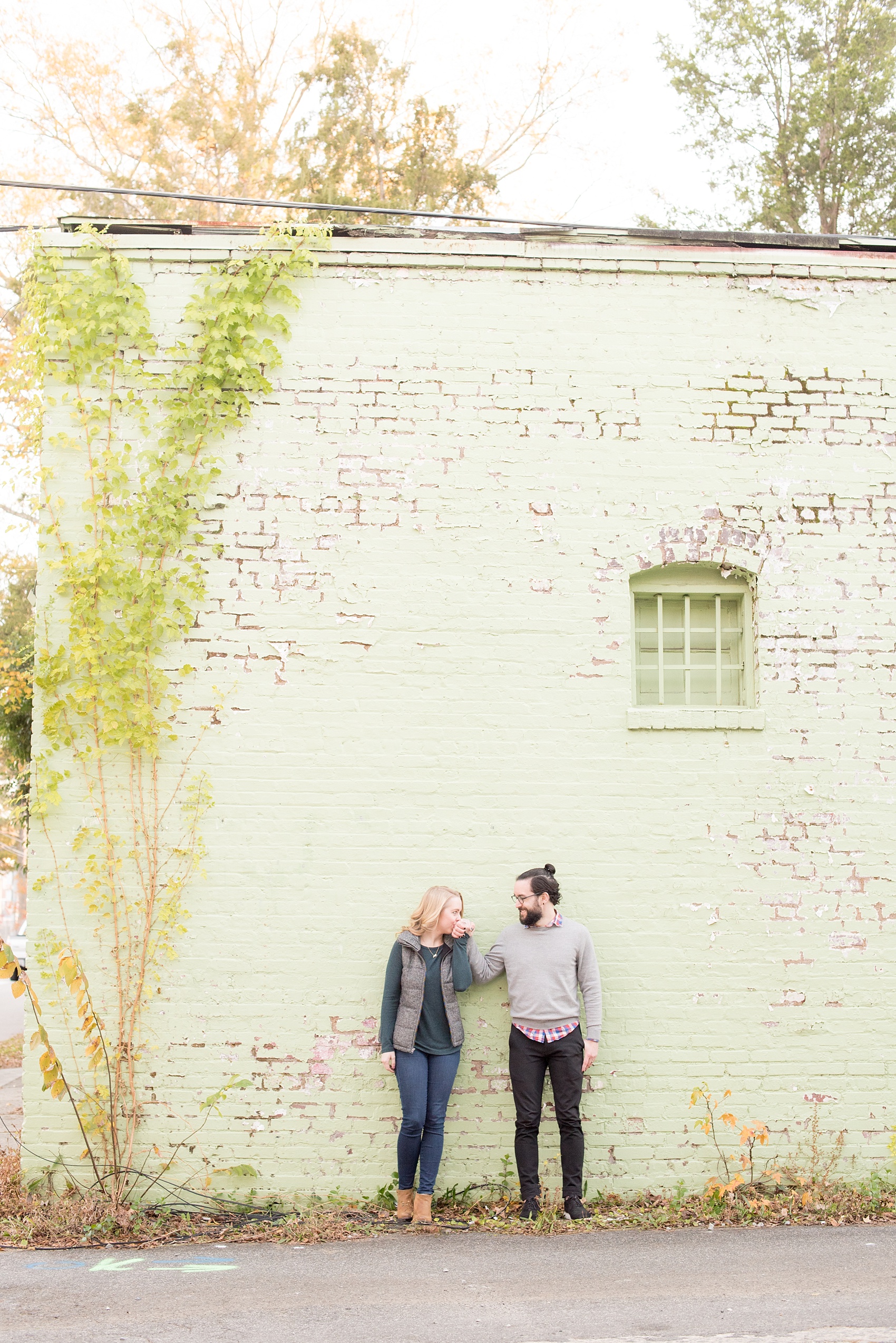 Mikkel Paige Photography photos of a downtown Durham engagement session.