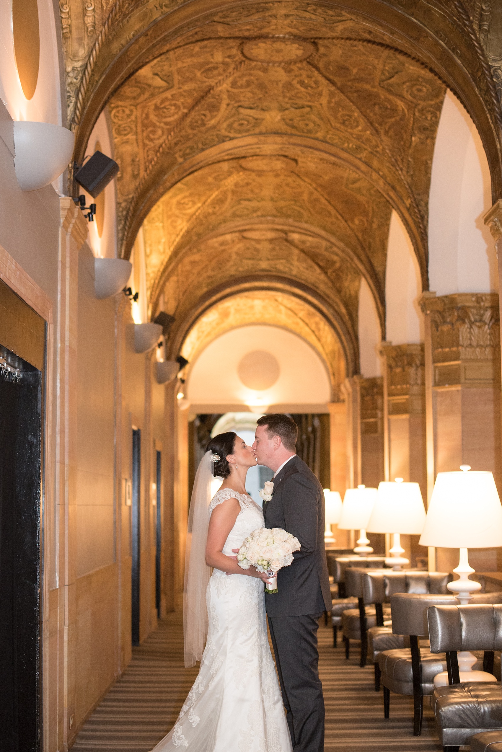 Mikkel Paige Photography photos of a wedding in downtown Chicago at The Rookery. The couple did their first look at the W Hotel.