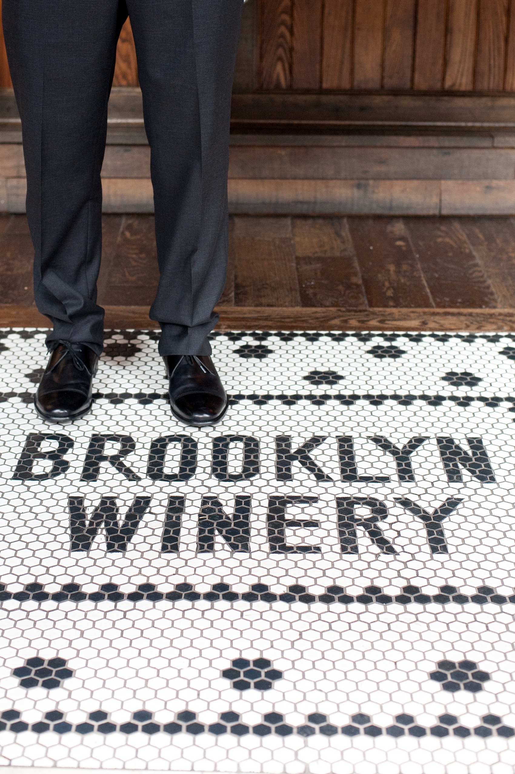 Mikkel Paige Photography Brooklyn Winery wedding photos. Detail picture of the mosaic design at the venue.