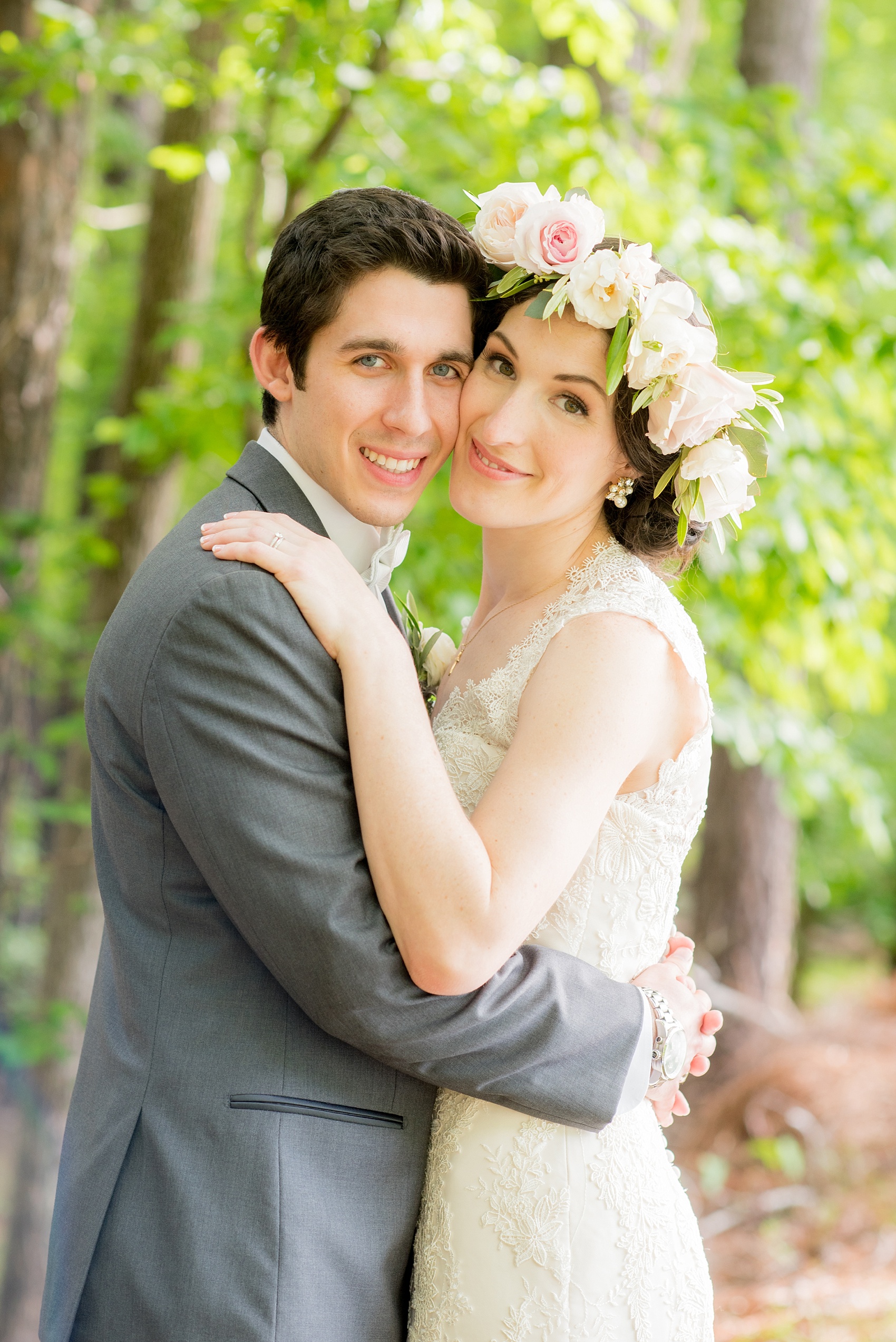 The Pavilions at Angus Barn wedding photos by Mikkel Paige Photography. Flower crown by Meristem Floral.