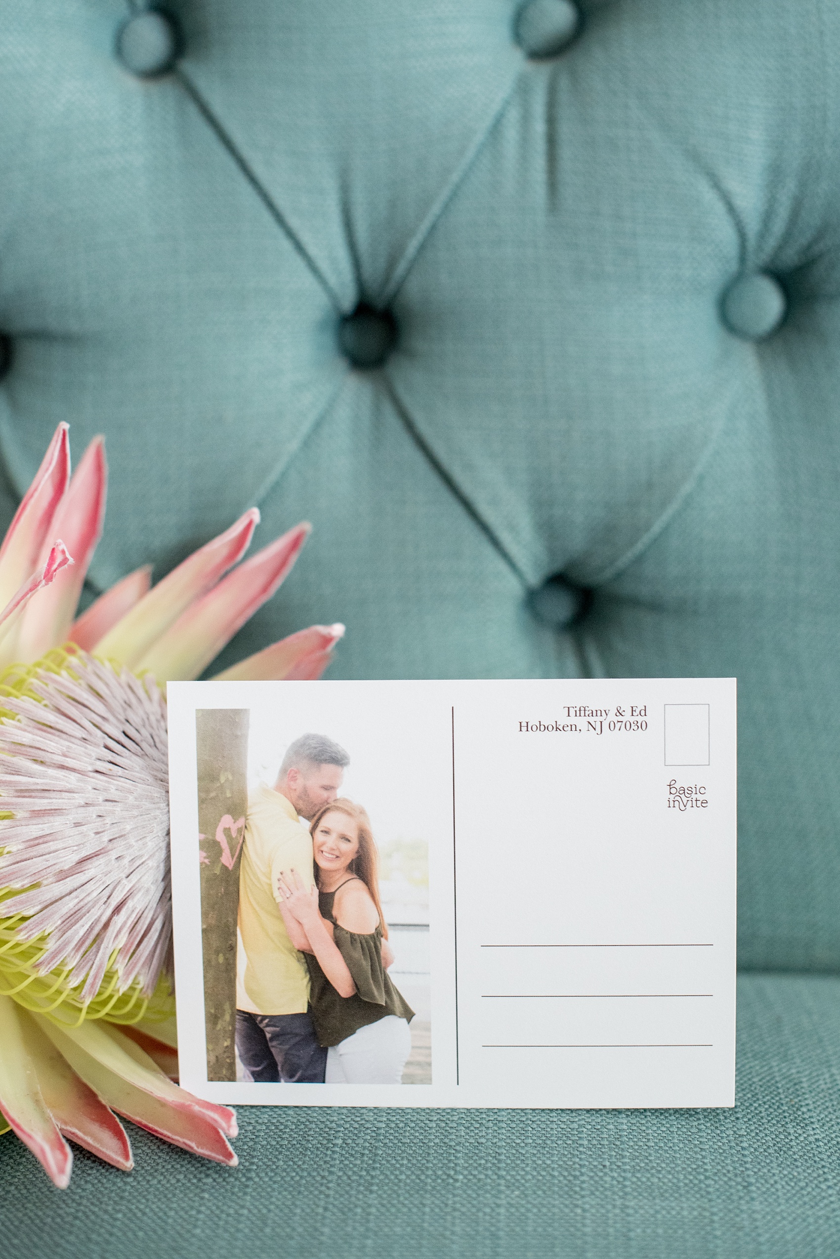 Mikkel Paige Photography images of Save the Date ideas, using Basic Invites online stationery boutique. Photos of a postcard option.