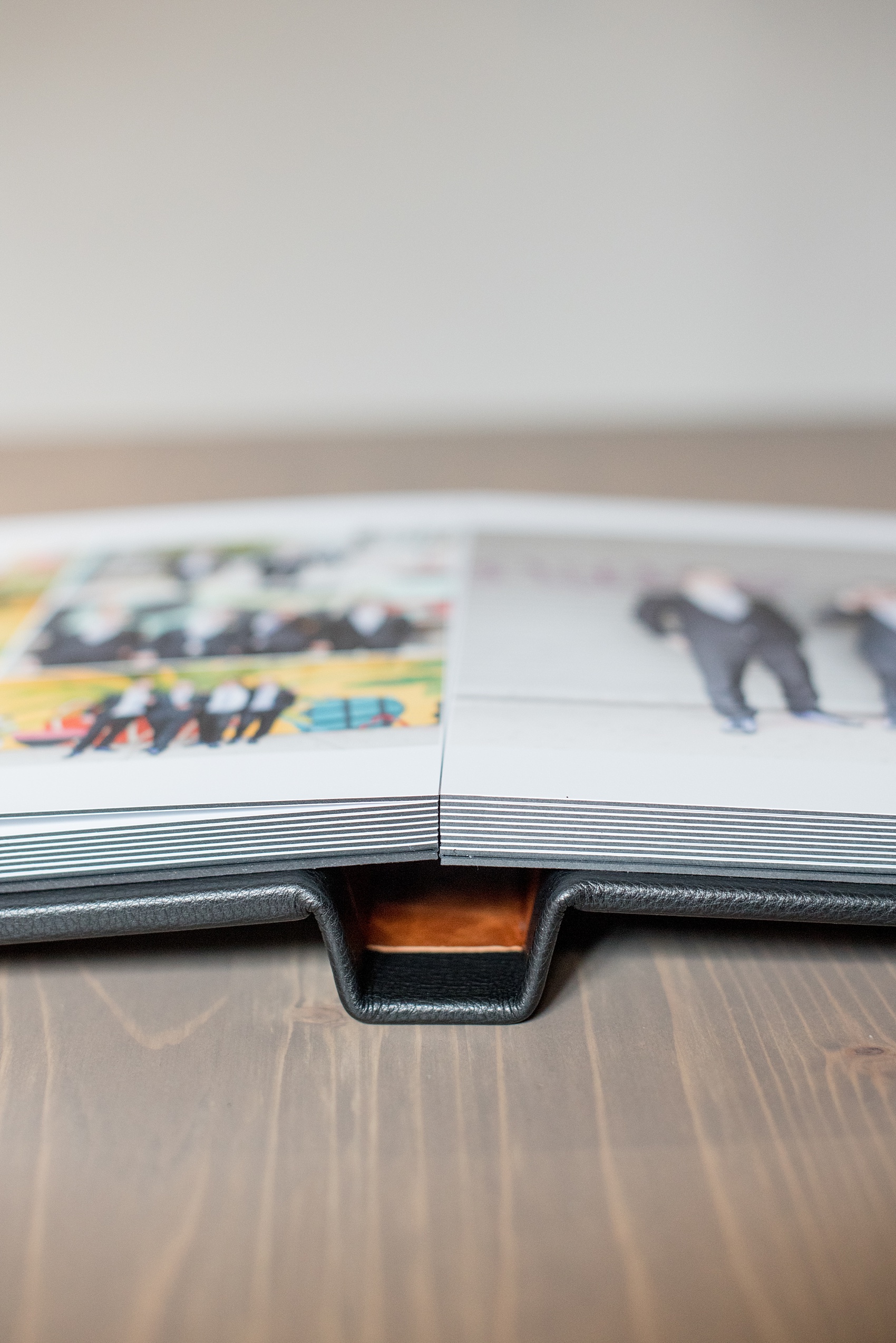Black leather wedding album by Mikkel Paige Photography of an event at Tribeca Rooftop in NYC. 