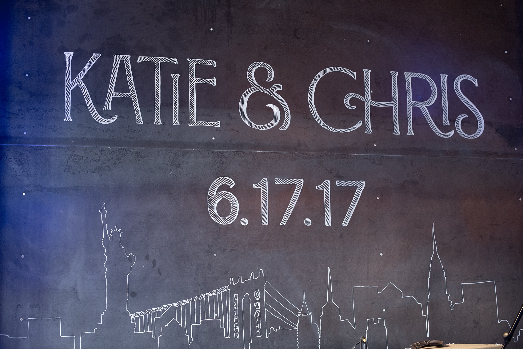 The Cookery Durham wedding photos by Mikkel Paige Photography. Picture of the bride and groom's custom chalkboard creation by AB Chalk Designs.