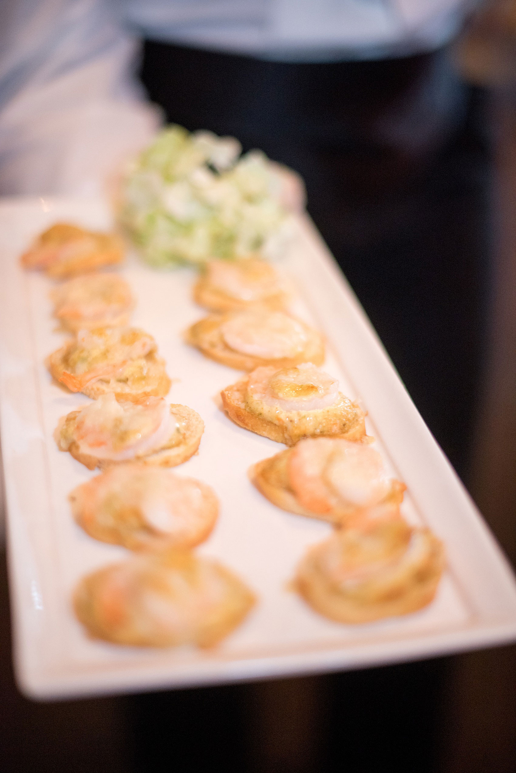 The Cookery Durham wedding photos by Mikkel Paige Photography. Picture of a passed hors d'oeuvres plate by The Catering Company of Chapel Hill. Planning by Erin McLean Events.