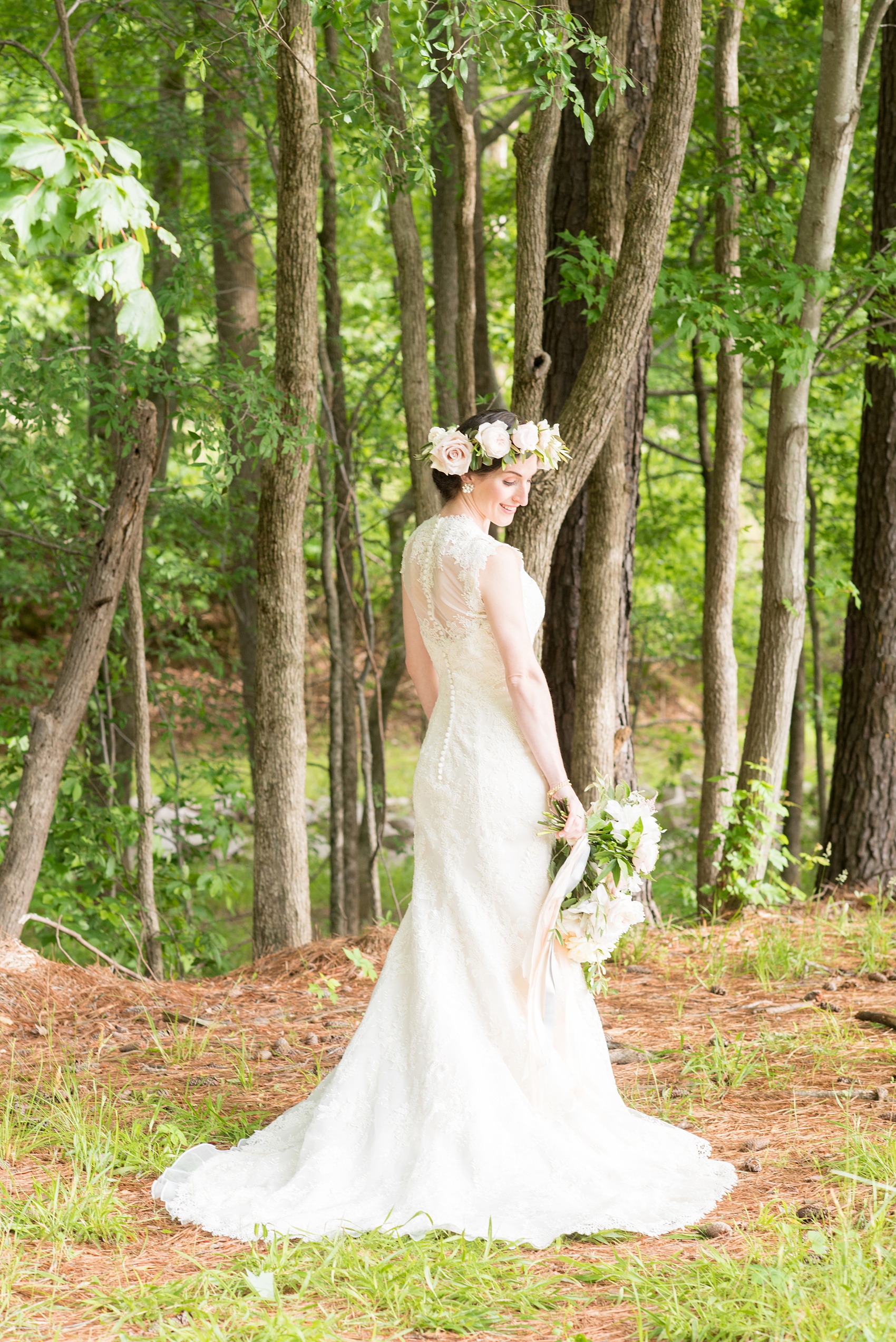 Pavilion at Angus Barn wedding photos by Mikkel Paige Photography. Raleigh spring celebration with flower crown and bouquet by Meristem Floral.