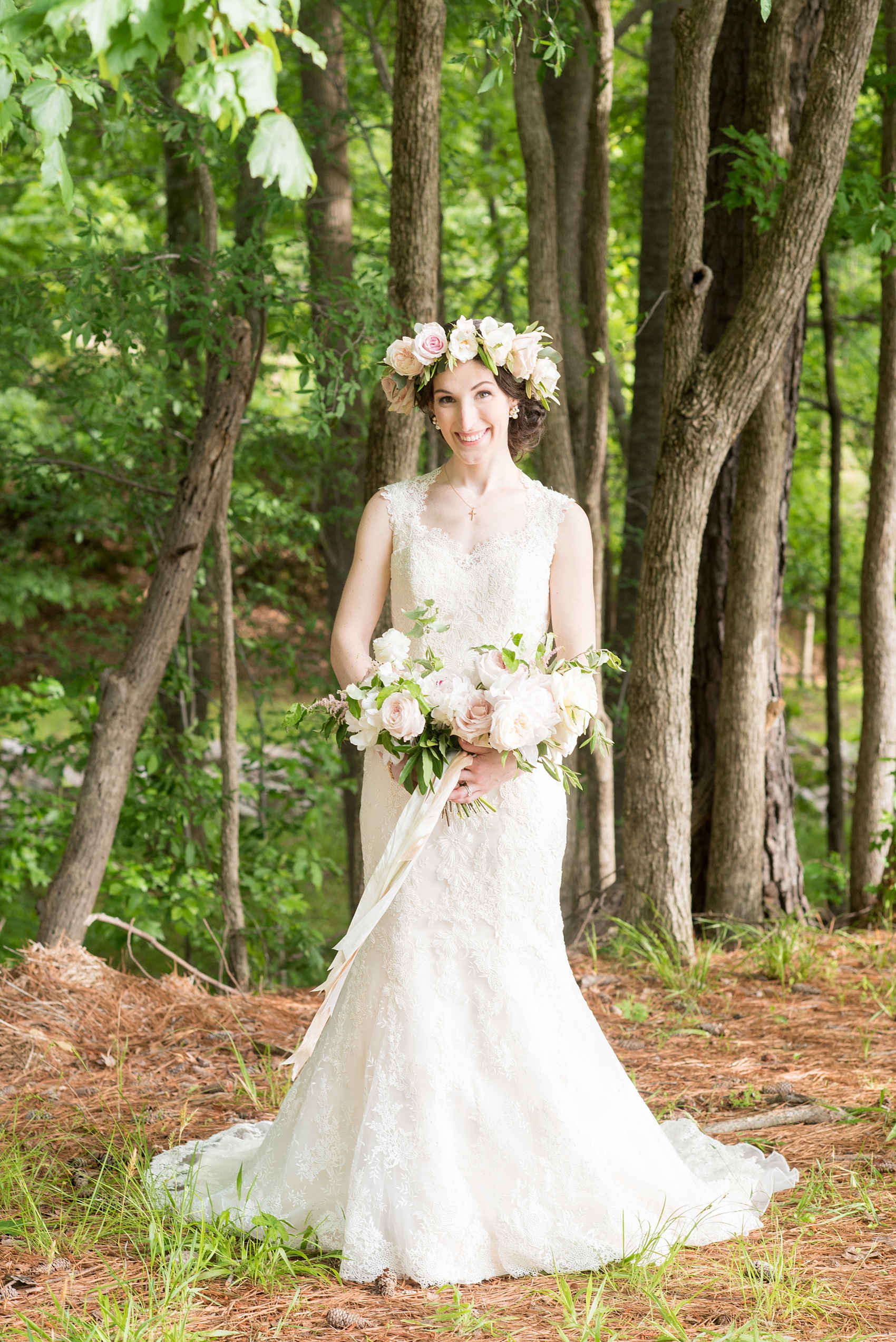 Pavilion at Angus Barn wedding photos by Mikkel Paige Photography. Raleigh spring celebration with flower crown and bouquet by Meristem Floral.