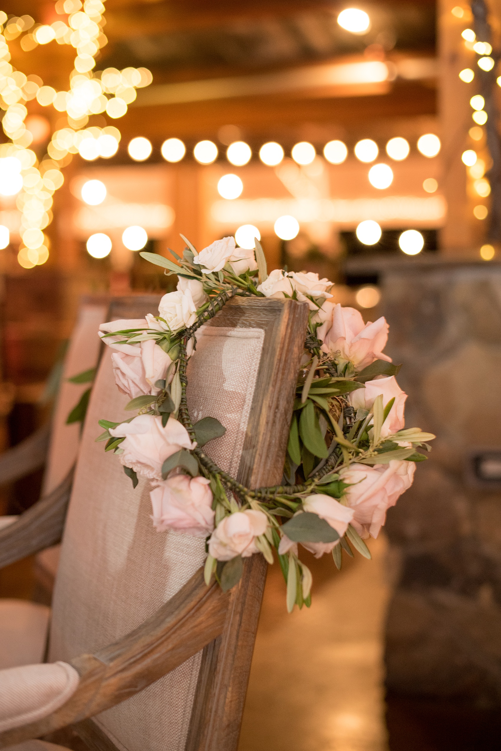 Pavilion at Angus Barn wedding photos by Mikkel Paige Photography. Picture of the bride's floral crown by Meristem Floral.