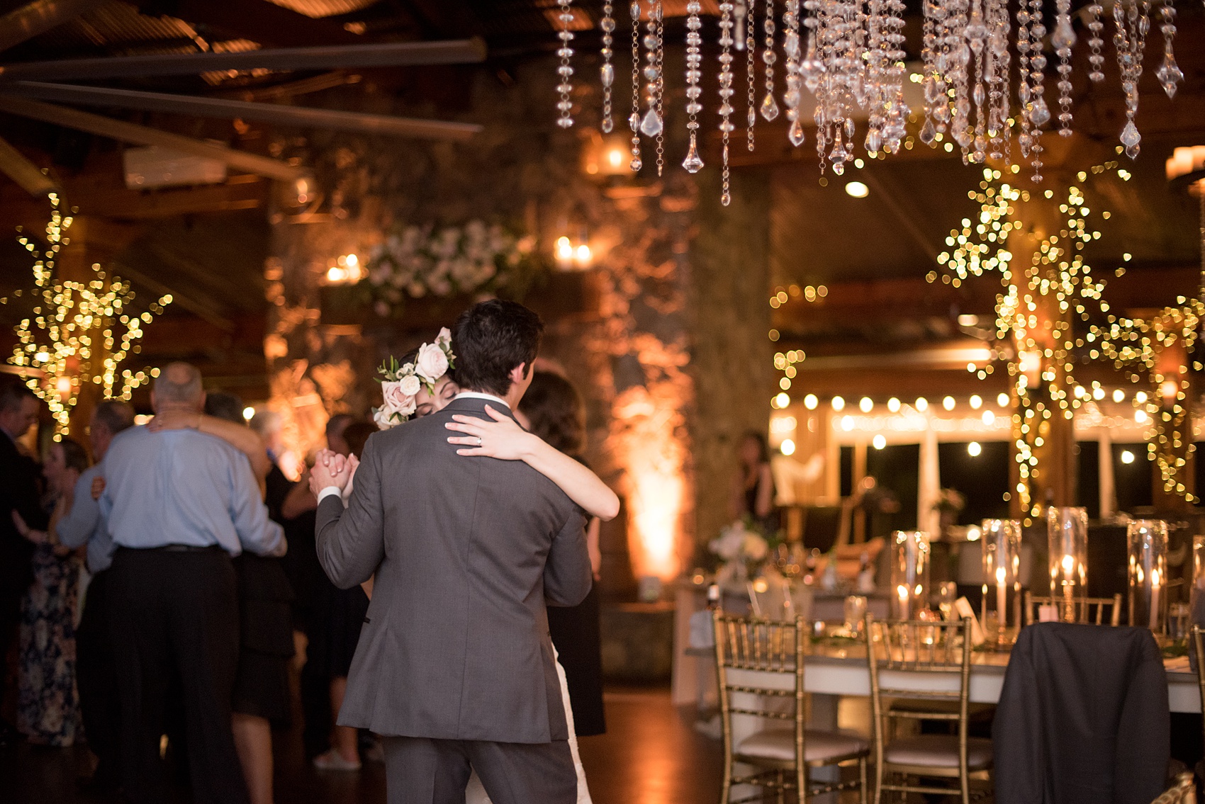 Pavilion at Angus Barn wedding photos by Mikkel Paige Photography. Picture of the bride and groom dancing at the reception.