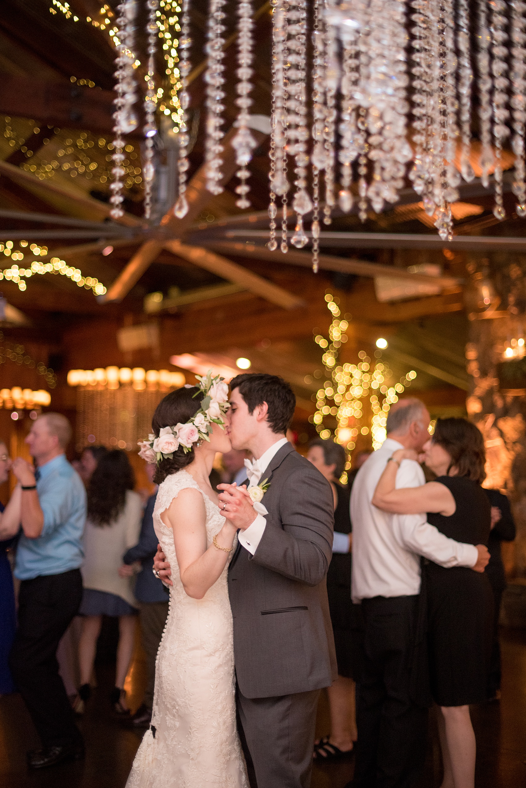 Pavilion at Angus Barn wedding photos by Mikkel Paige Photography. Picture of the bride and groom dancing at the reception.