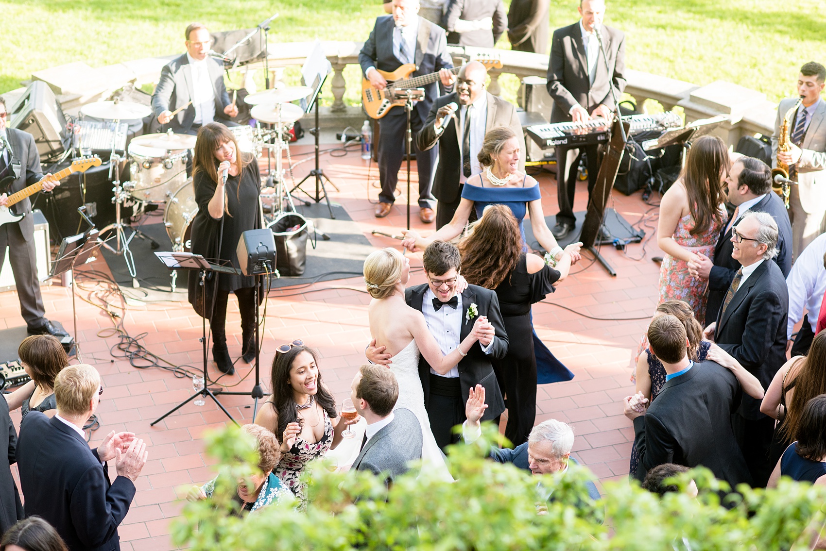 Waveny House wedding photos in Connecticut by Mikkel Paige Photography. Aerial photo of the dance floor.