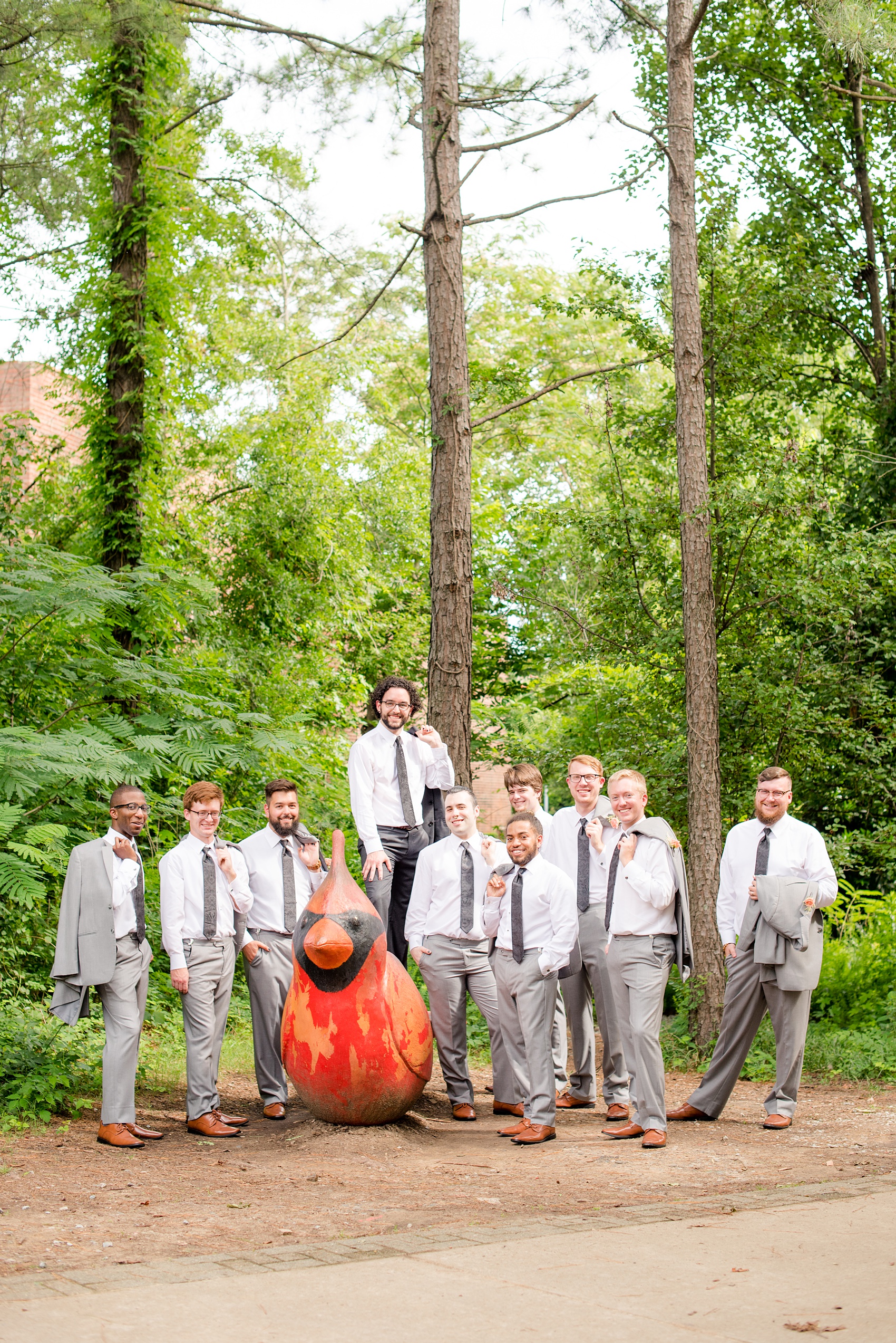 Mikkel Paige Photography photos from a wedding in Durham, North Carolina. Casual picture of the groomsmen.