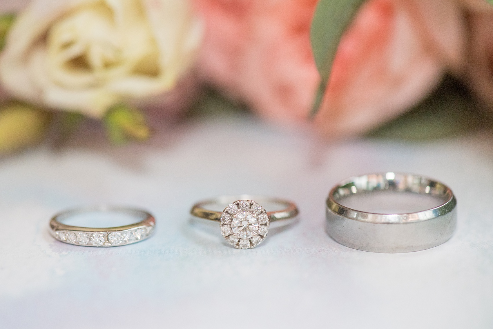 Mikkel Paige Photography photos from a wedding at The Rickhouse in Durham, North Carolina. Detail picture of wedding rings.