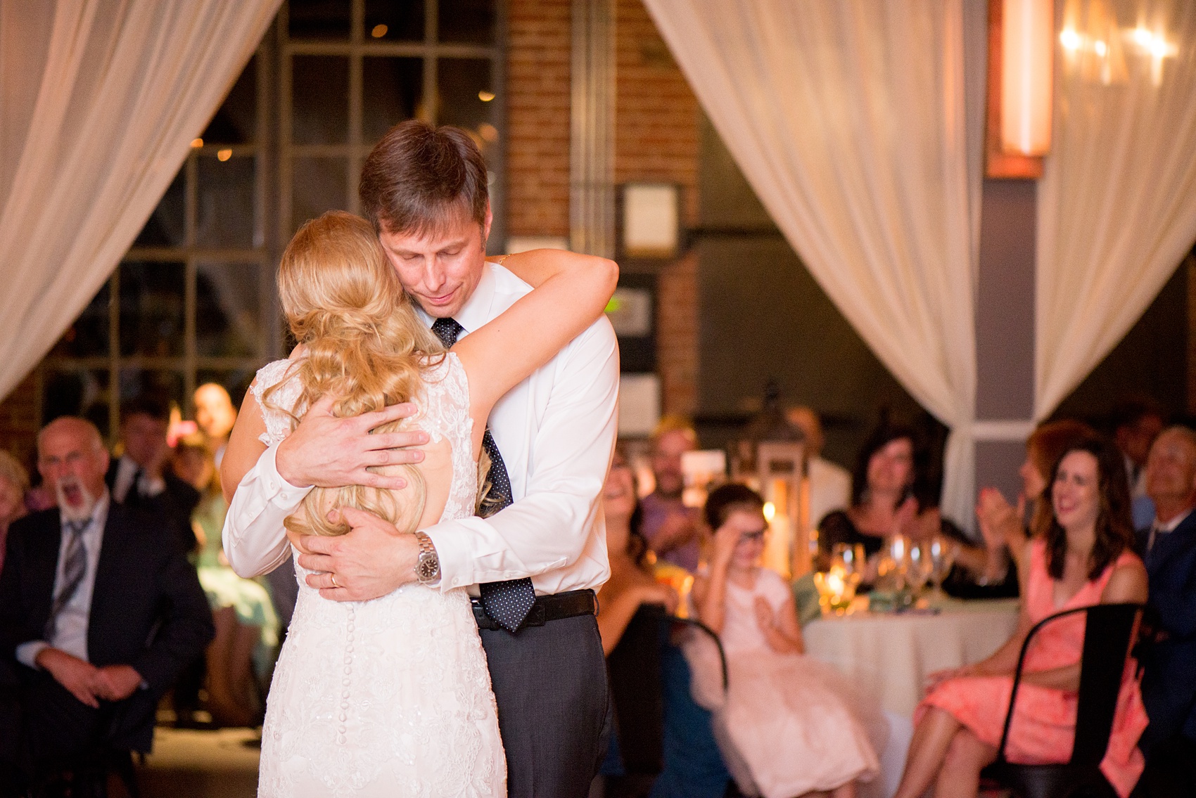 Mikkel Paige Photography photos from a wedding at The Rickhouse in Durham, North Carolina. Picture of the bride's dance with her father.