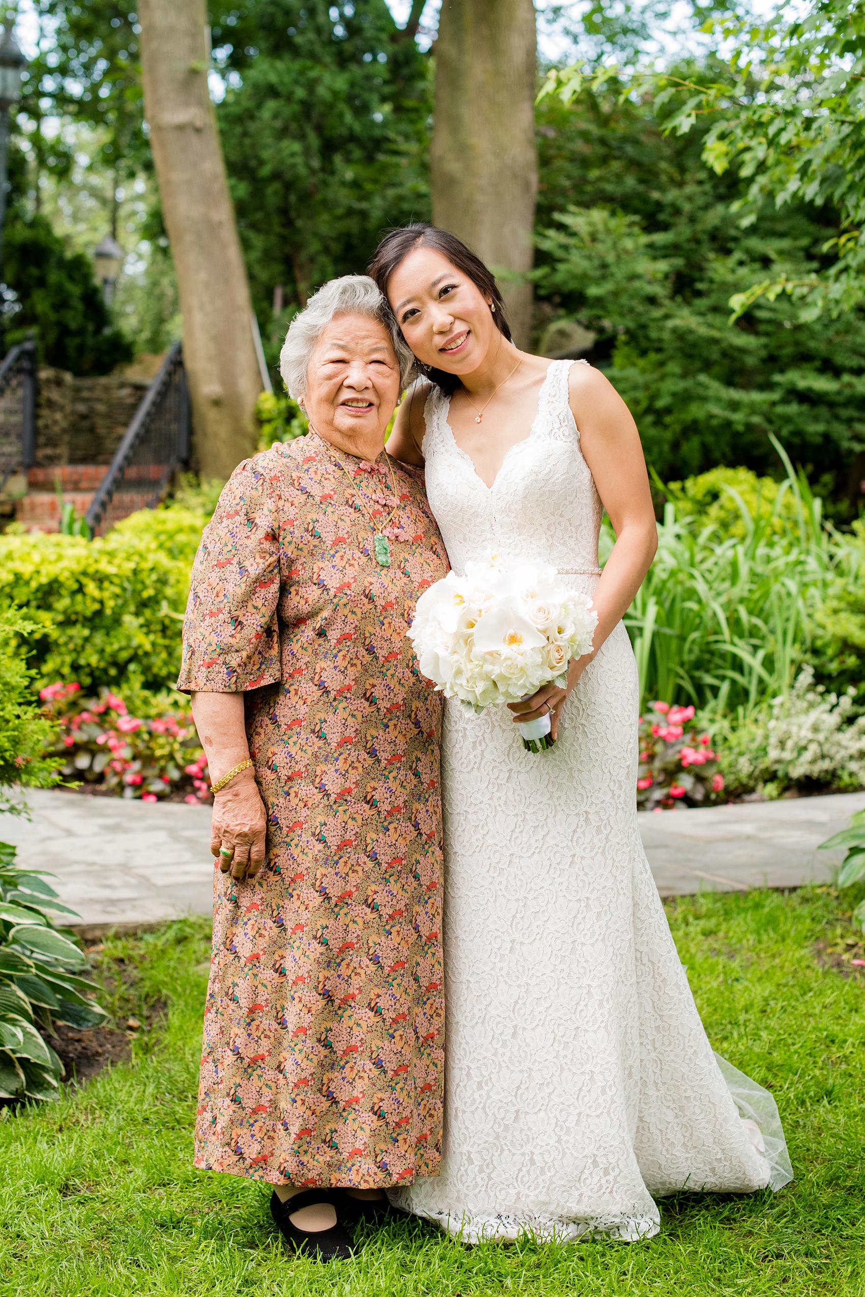 Mikkel Paige Photography pictures of a Westbury Manor wedding on Long Island. Photo of the bride and her grandmother.