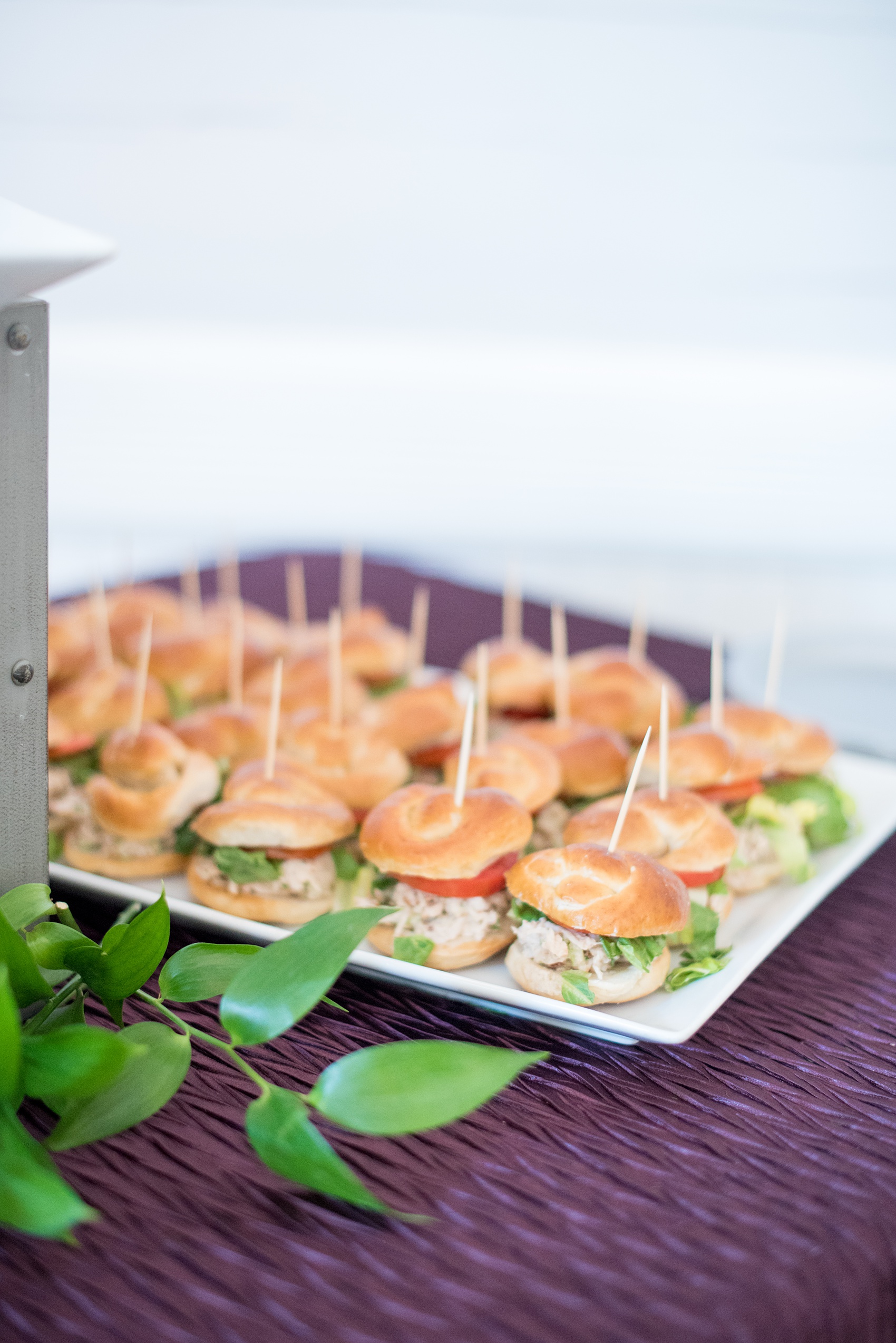 Mikkel Paige Photography pictures of a wedding at Leslie-Alford Mim's House in North Carolina for a Mad Dash Weddings event. Photo of elopement finger food sandwiches from Belle's Catering.