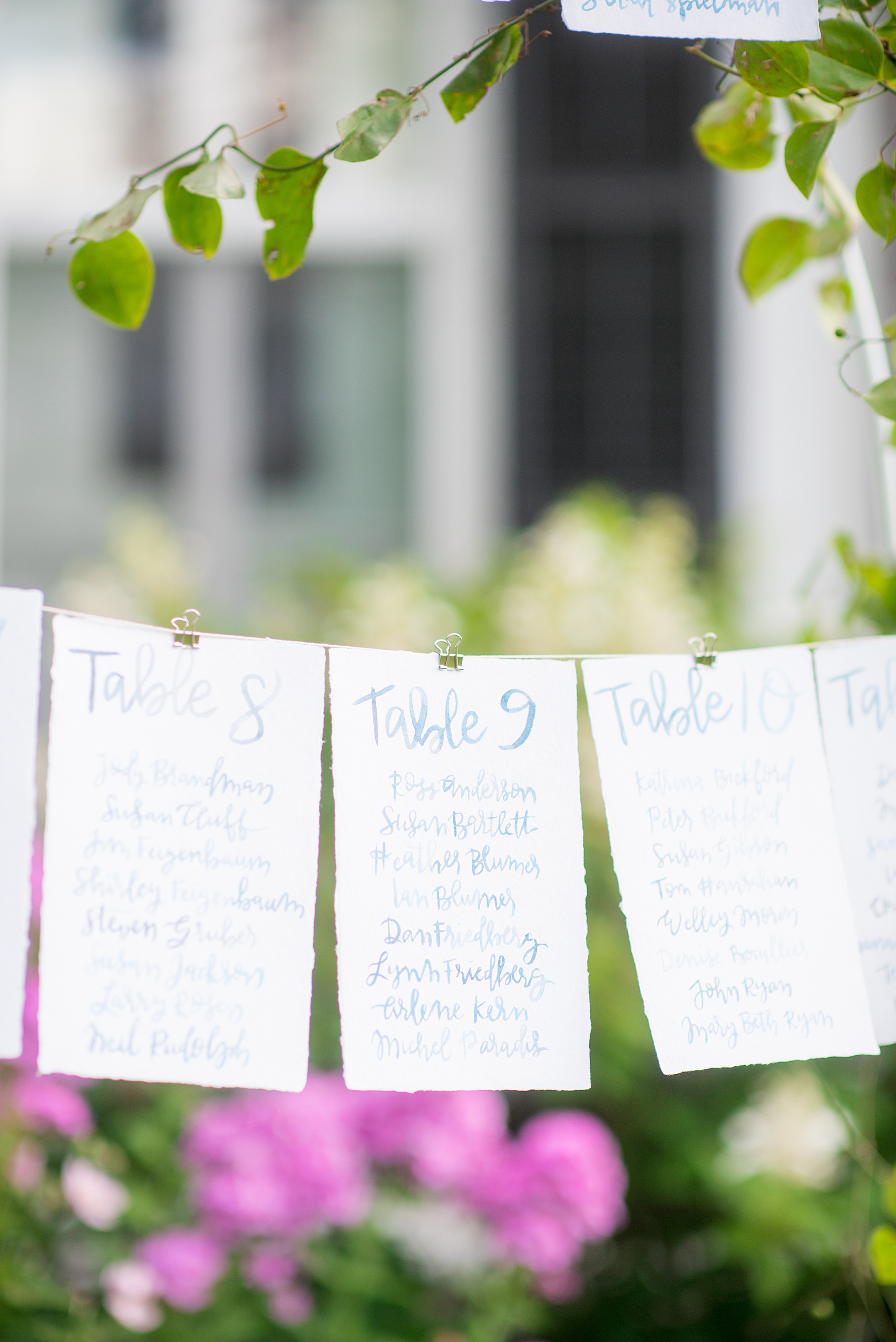 Mikkel Paige Photography photos from a Southwood Estate Wedding in Germantown, New York in the Hudson Valley. Picture of the watercolor calligraphy table cards.