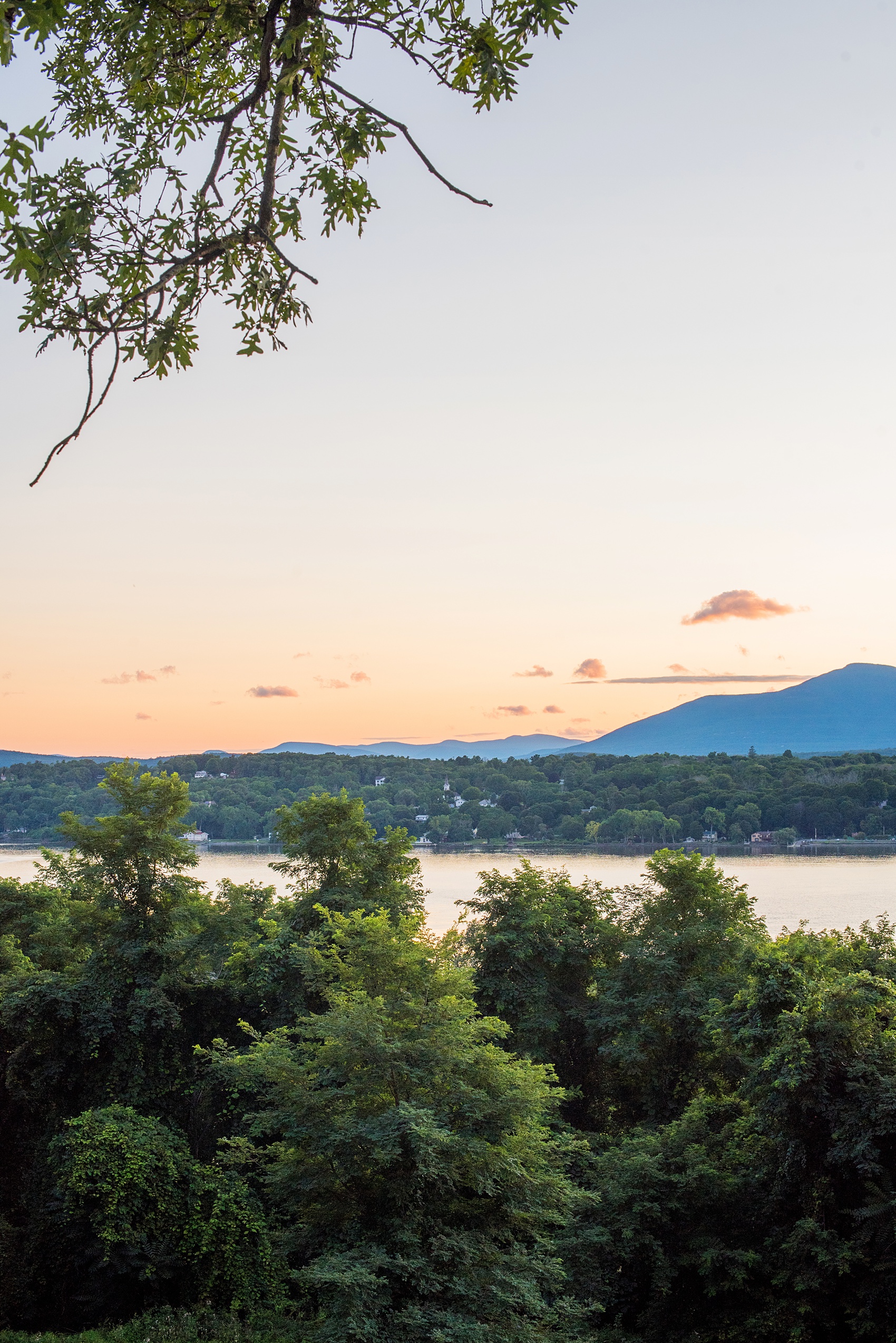 Mikkel Paige Photography photos from a Southwood Estate Wedding in Germantown, New York in the Hudson Valley. Golden hour photo of the mountains and Hudson River view.