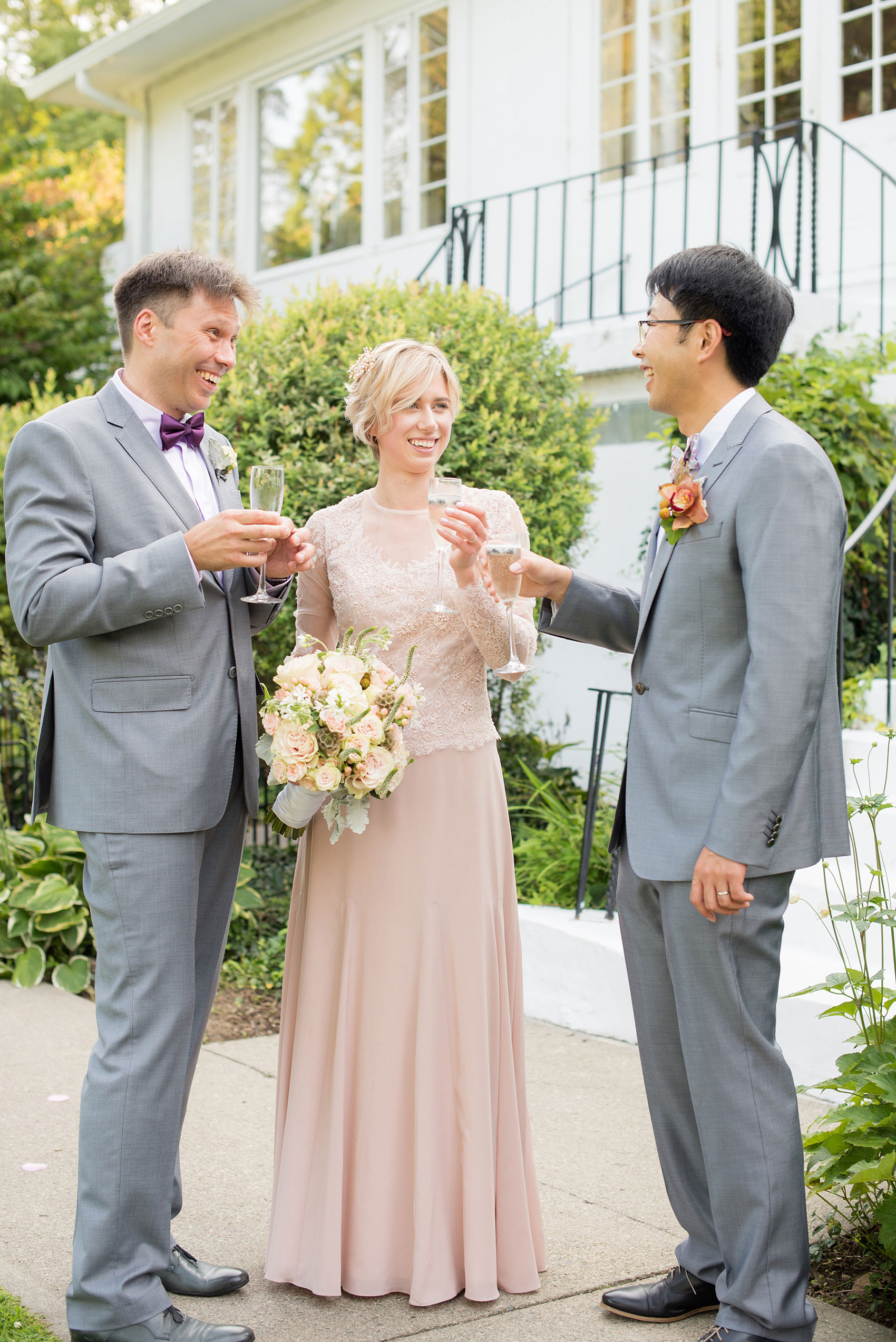 Mikkel Paige Photography photos of a wedding at Crabtree Kittle's House. Picture of the bride and groom during cocktail hour.