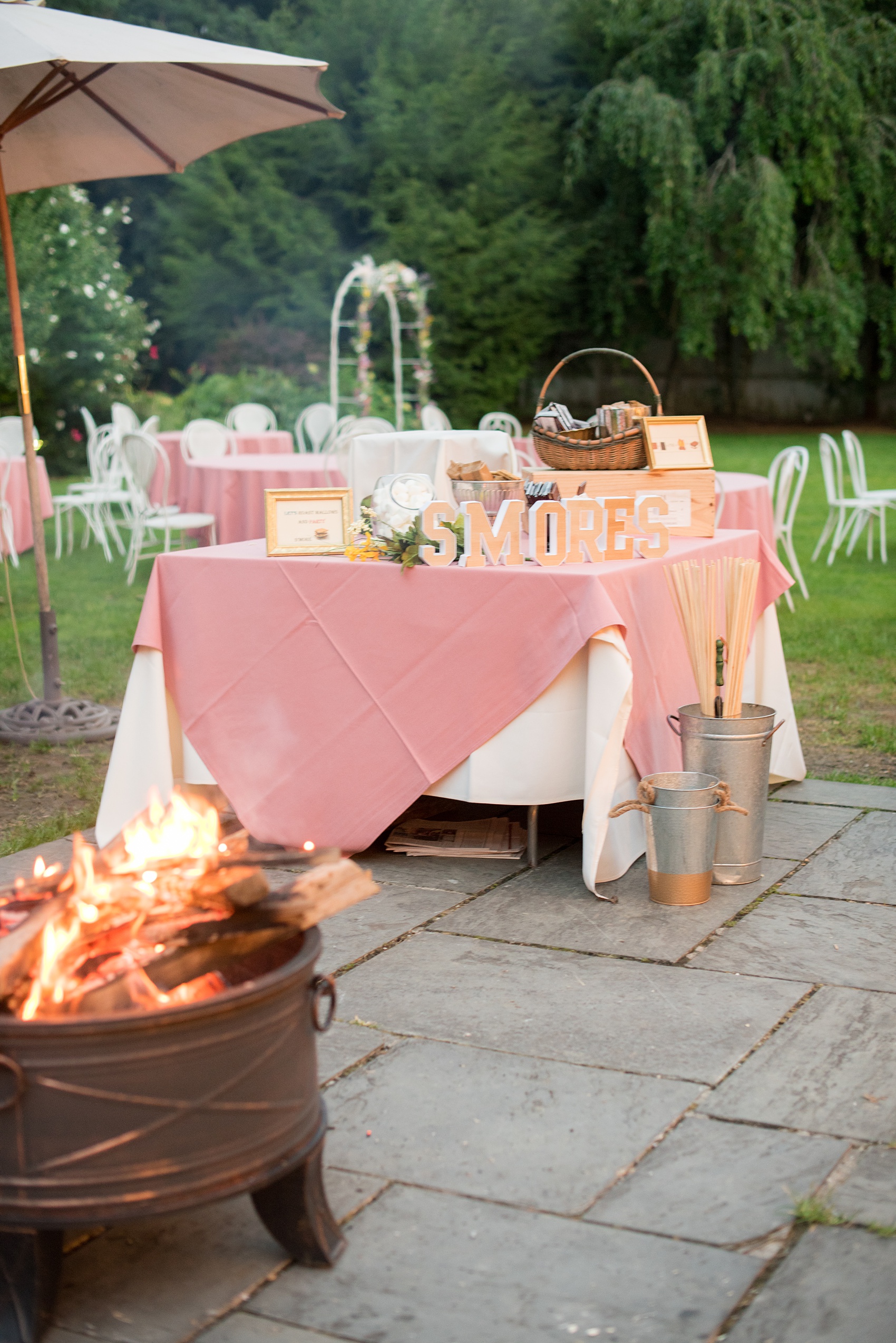 Mikkel Paige Photography photos of a wedding at Crabtree Kittle's House. Picture of the smores dessert station.