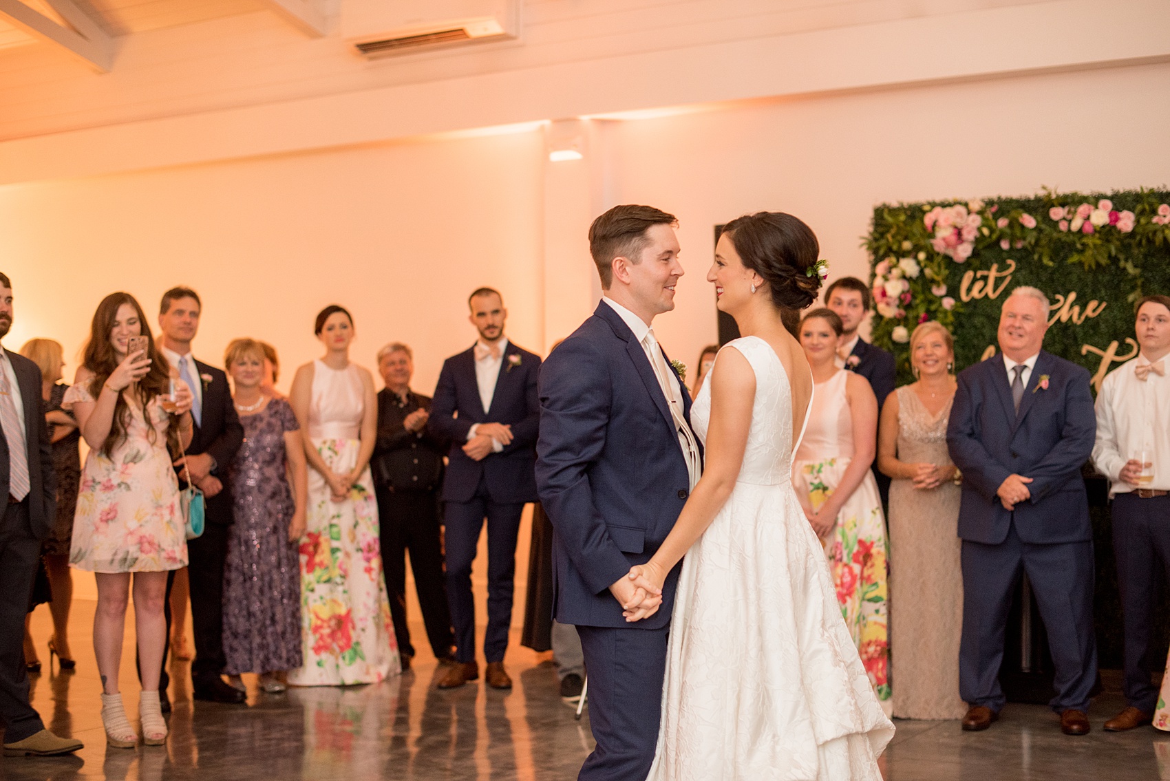 Mikkel Paige Photography pictures from a wedding at Merrimon-Wynne House in Raleigh, NC. Photo of the bride and groom's first dance.