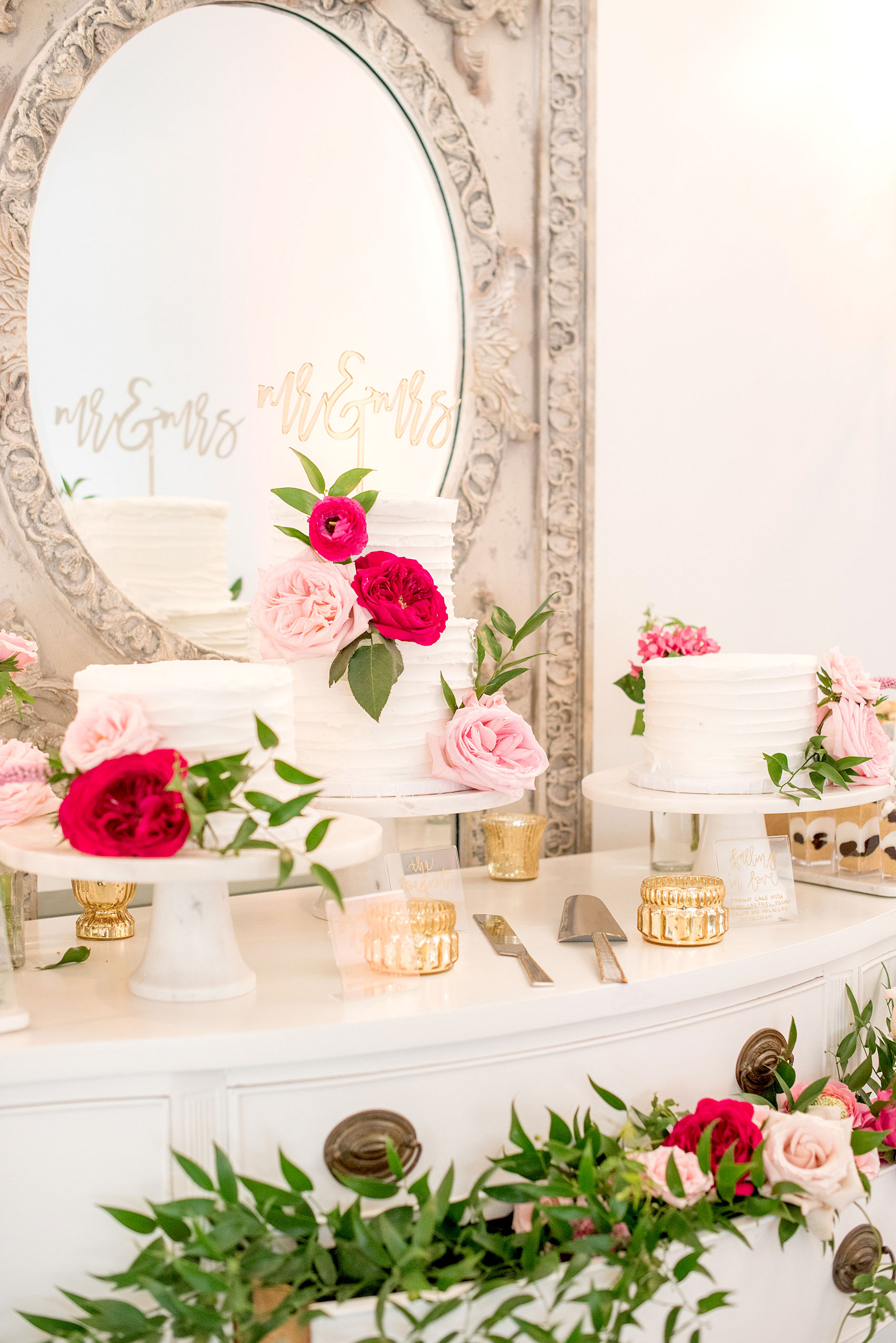 Mikkel Paige Photography pictures from a wedding at Merrimon-Wynne House in Raleigh, NC. Photo of the dessert table.