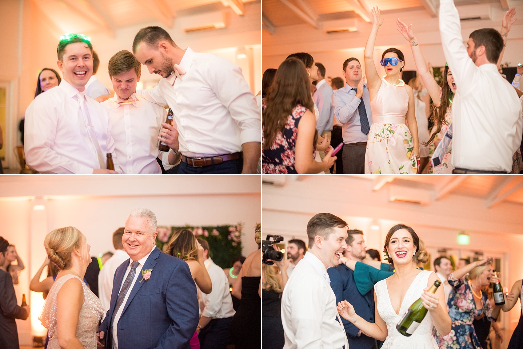 Mikkel Paige Photography pictures from a wedding at Merrimon-Wynne House in Raleigh, NC. Photo of dancing in the Carriage House during the reception.