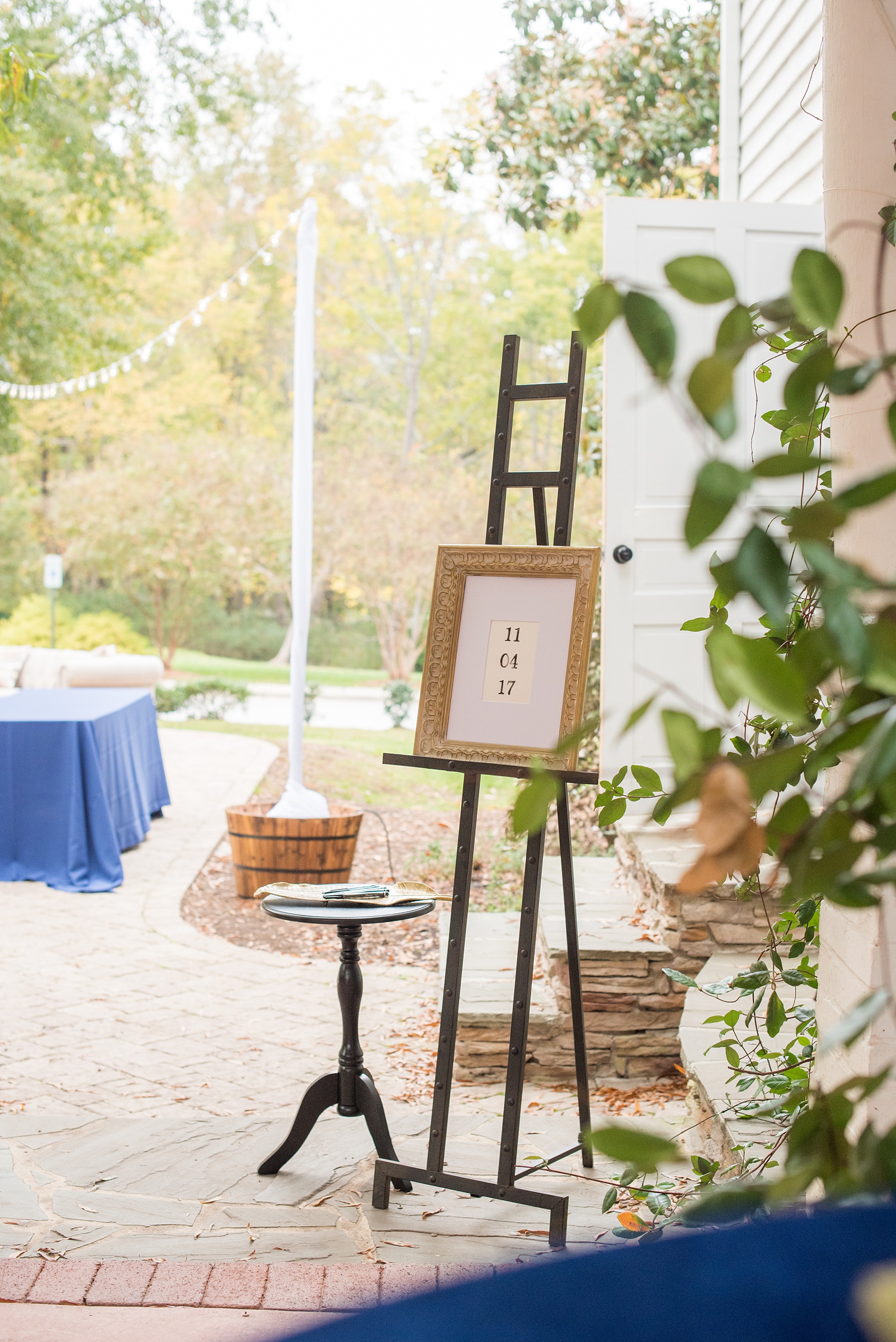 Mikkel Paige Photography photos from a wedding at Leslie-Alford Mims House in North Carolina. Picture of the guest signing board.