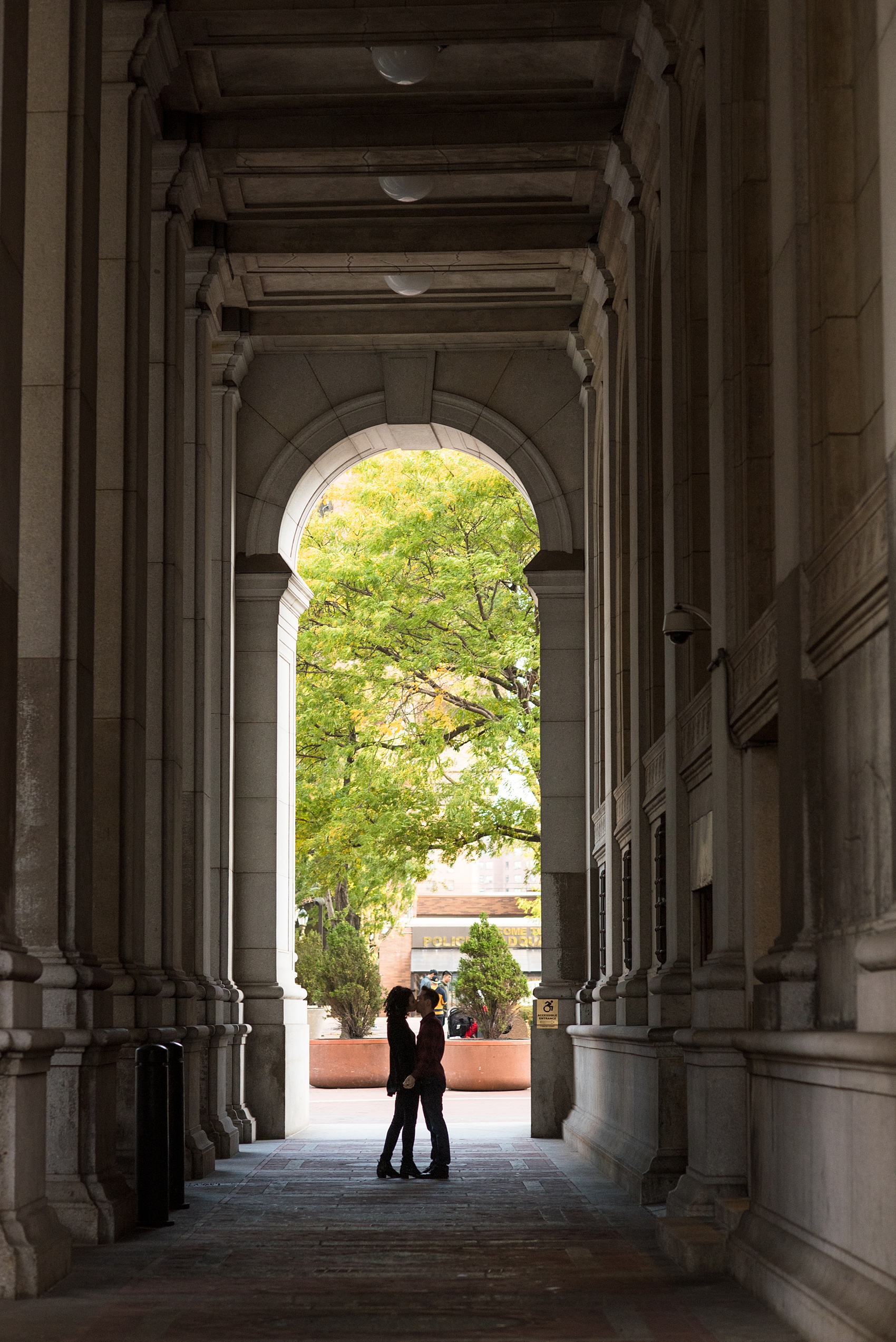 Mikkel Paige Photography engagement photos in lower manhattan near City Hall and the Brooklyn Bridge.