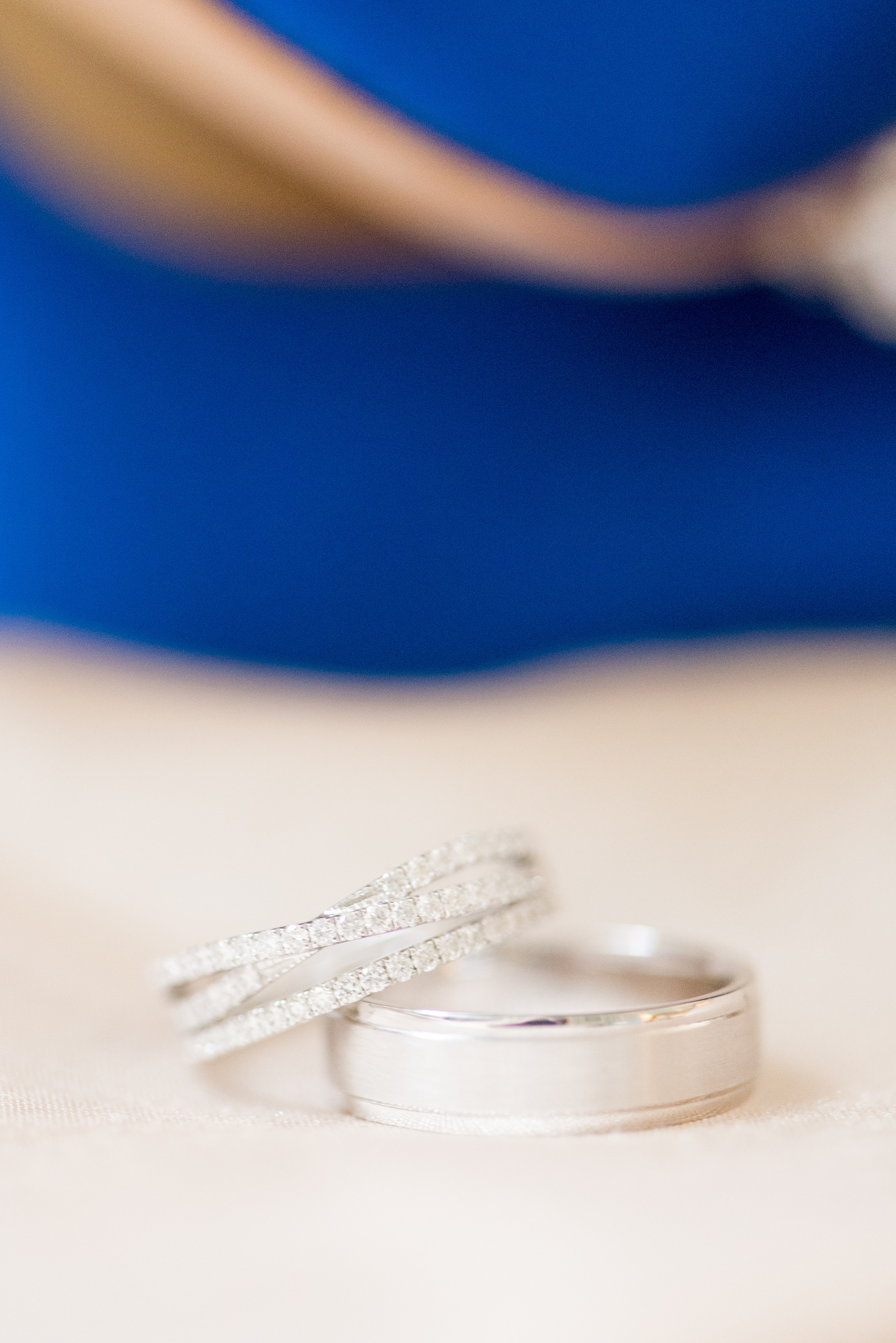 Mikkel Paige Photography photos of a wedding at Crabtree's Kittle House in Chappaqua, New York. Picture of the bride and groom's unique wedding rings.