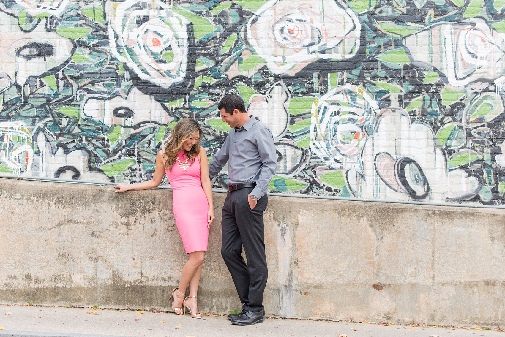 Colorful photos during a fall, autumn season engagement session. Taken by Mikkel Paige Photography in an urban city setting. Click through to see more from this vibrant, unique photography session.