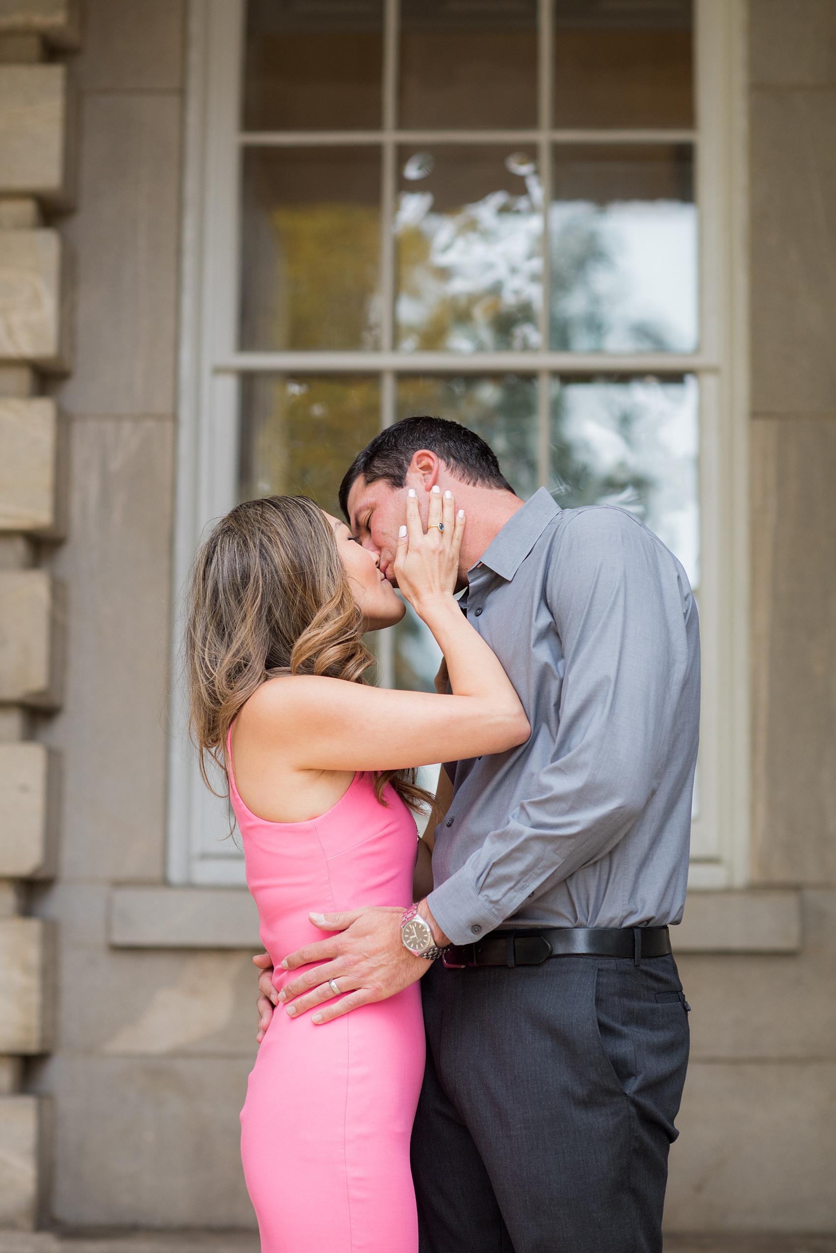 Colorful photos during a fall, autumn season engagement session. Taken by Mikkel Paige Photography in an urban city setting. Click through to see more from this vibrant, unique photography session.