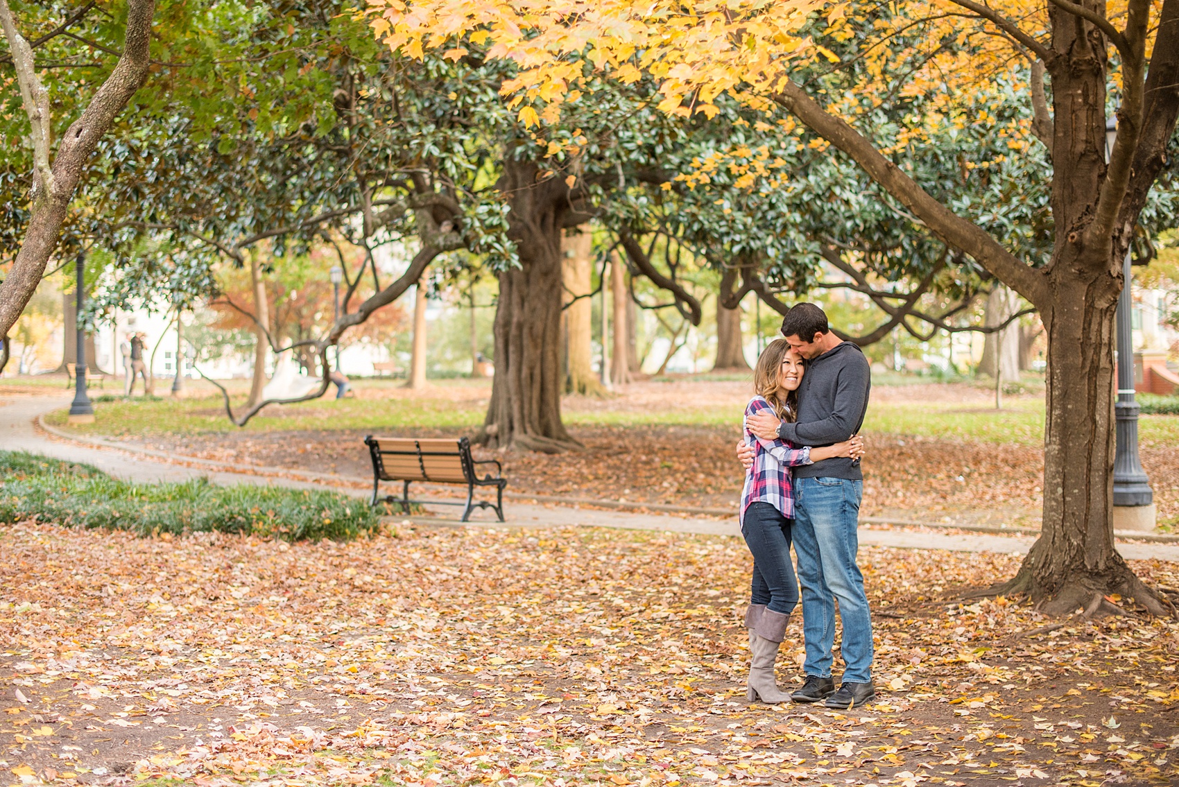 Colorful photos taken during a fall, autumn season engagement anniversary session. Images taken by Mikkel Paige Photography in an urban city setting. Click through to see more from this vibrant, unique photography session with lots of fun colors, street art murals and ideas for outfits!