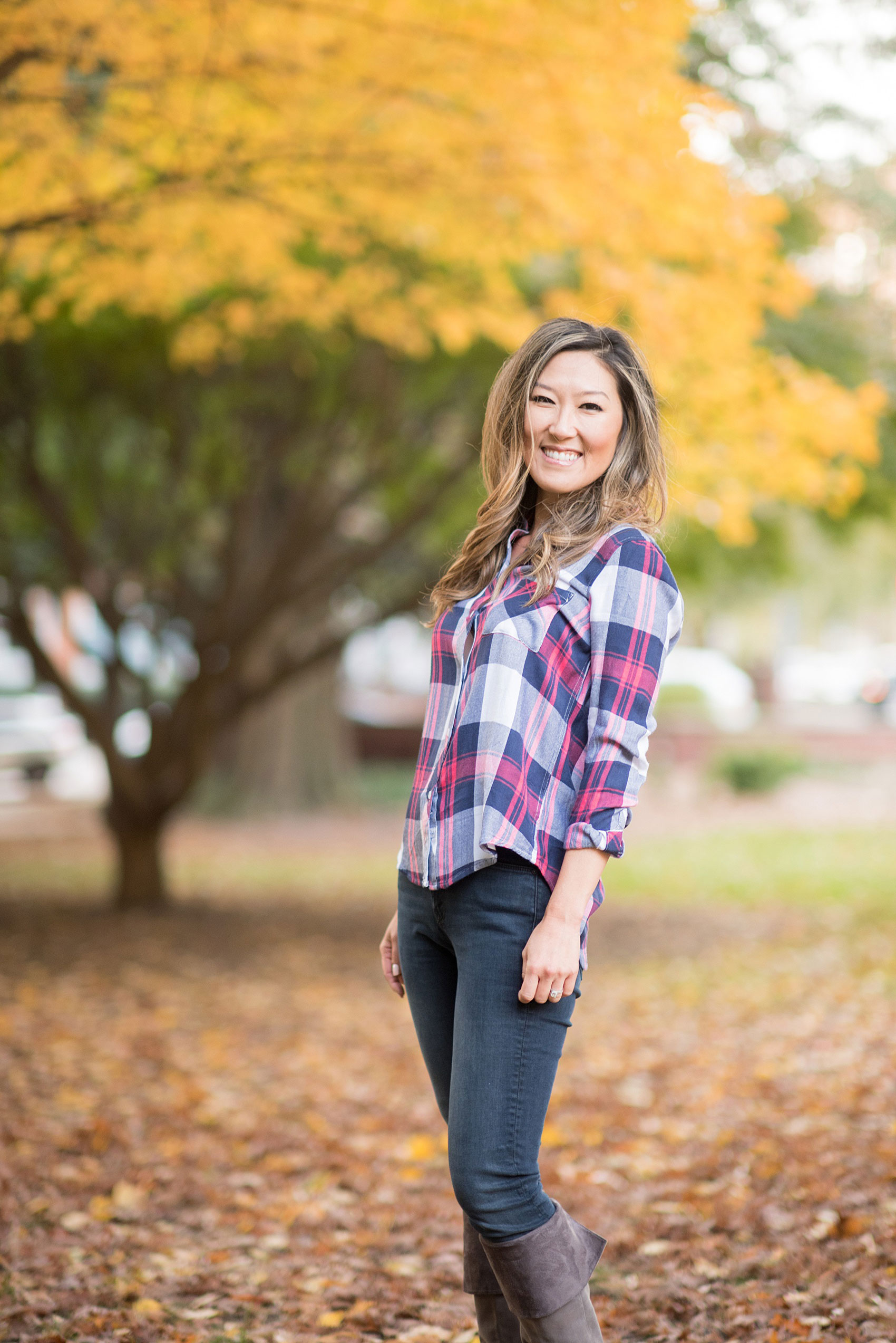 Colorful photos taken during a fall, autumn season engagement anniversary session. Images taken by Mikkel Paige Photography in an urban city setting. Click through to see more from this vibrant, unique photography session with lots of fun colors, street art murals and ideas for outfits!