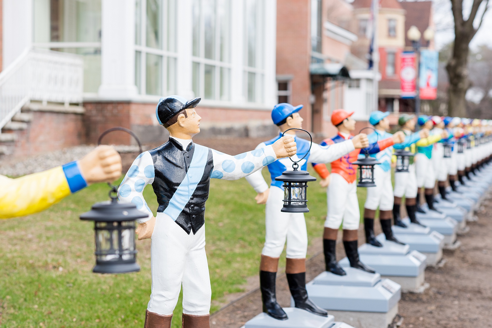 Saratoga Springs destination wedding photos by Mikkel Paige Photography. This horse-racing central town was the perfect place to find an April spring wedding venue, complete with jockey statues and a vibrant downtown. #SaratogaSpringsNY #SaratogaSprings #mikkelpaige #NYwedding #destinationwedding 