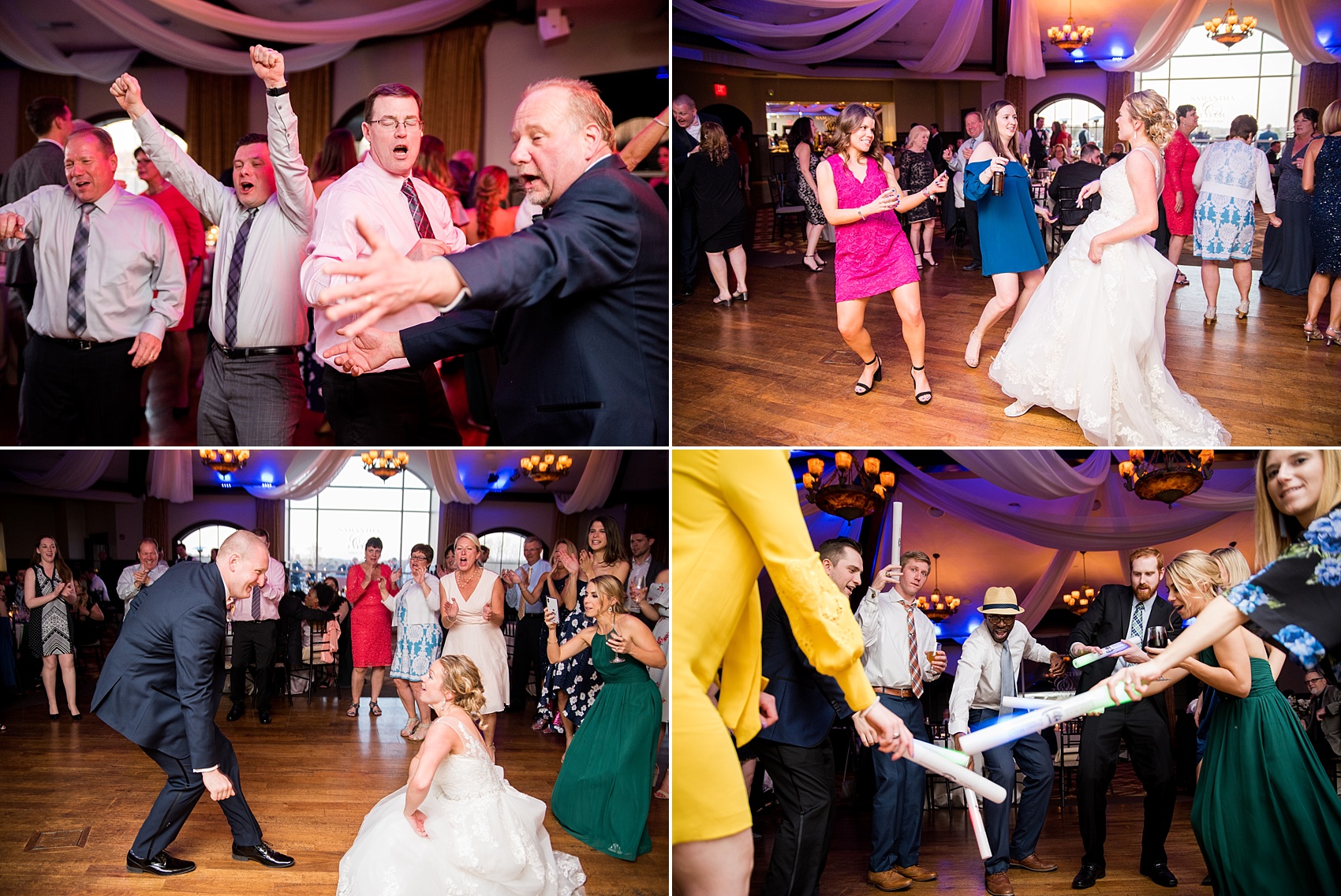 Saratoga Springs destination wedding photos by Mikkel Paige Photography. The party was held at Saratoga National Golf Club venue. Guests enjoyed dancing the night away with a DJ and specialty lighting. #SaratogaSpringsNY #SaratogaSprings #mikkelpaige #NYwedding #destinationwedding 