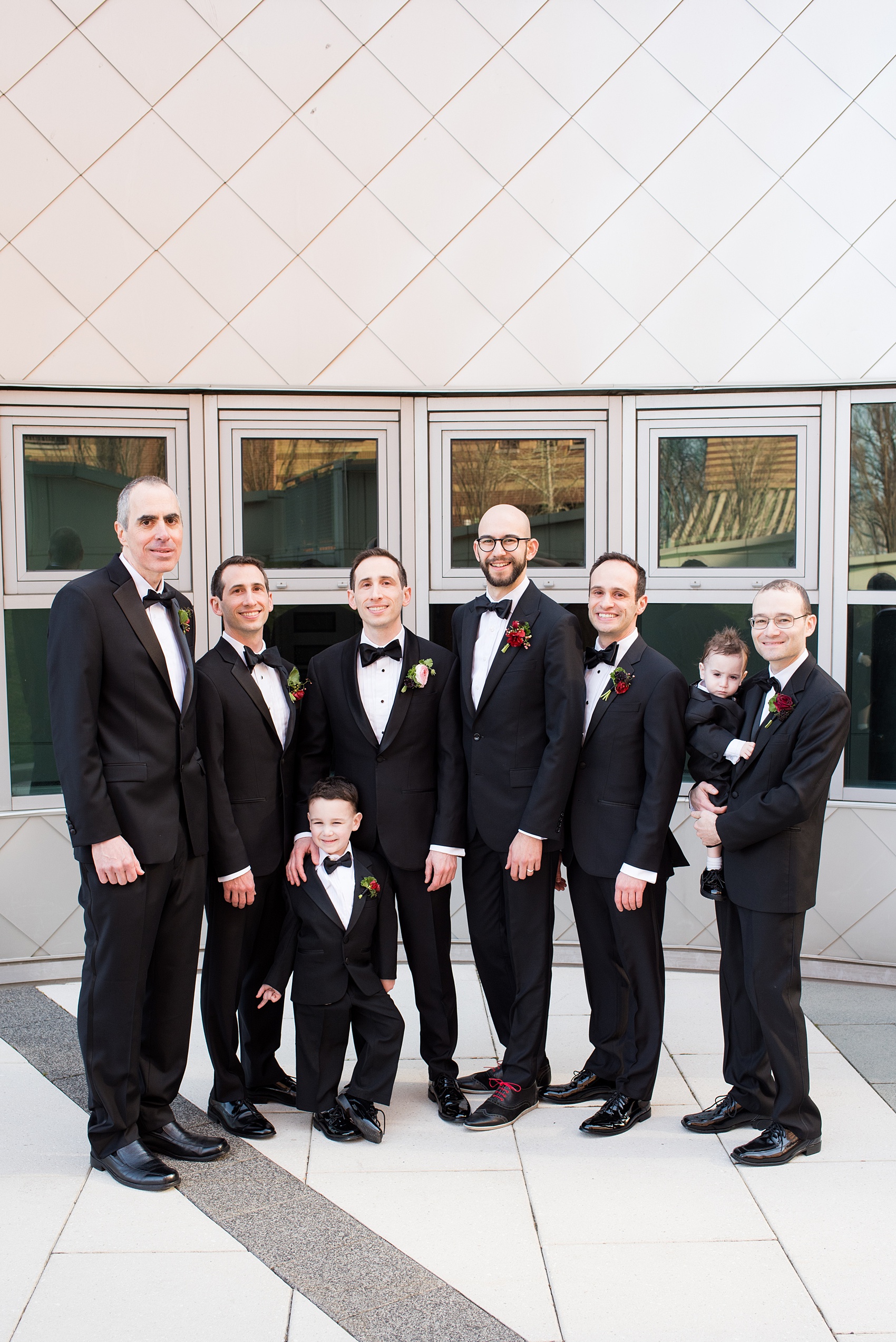 W Hoboken wedding photos by Mikkel Paige Photography. Picture of the groomsmen at the New Jersey venue. #mikkelpaige #HobokenWedding #NewJerseyPhotographer #NewYorkCityPhotographer #NYCweddingphotographer #brideandgroomphotos #redpeonies #romanticwedding #springwedding #CityWedding