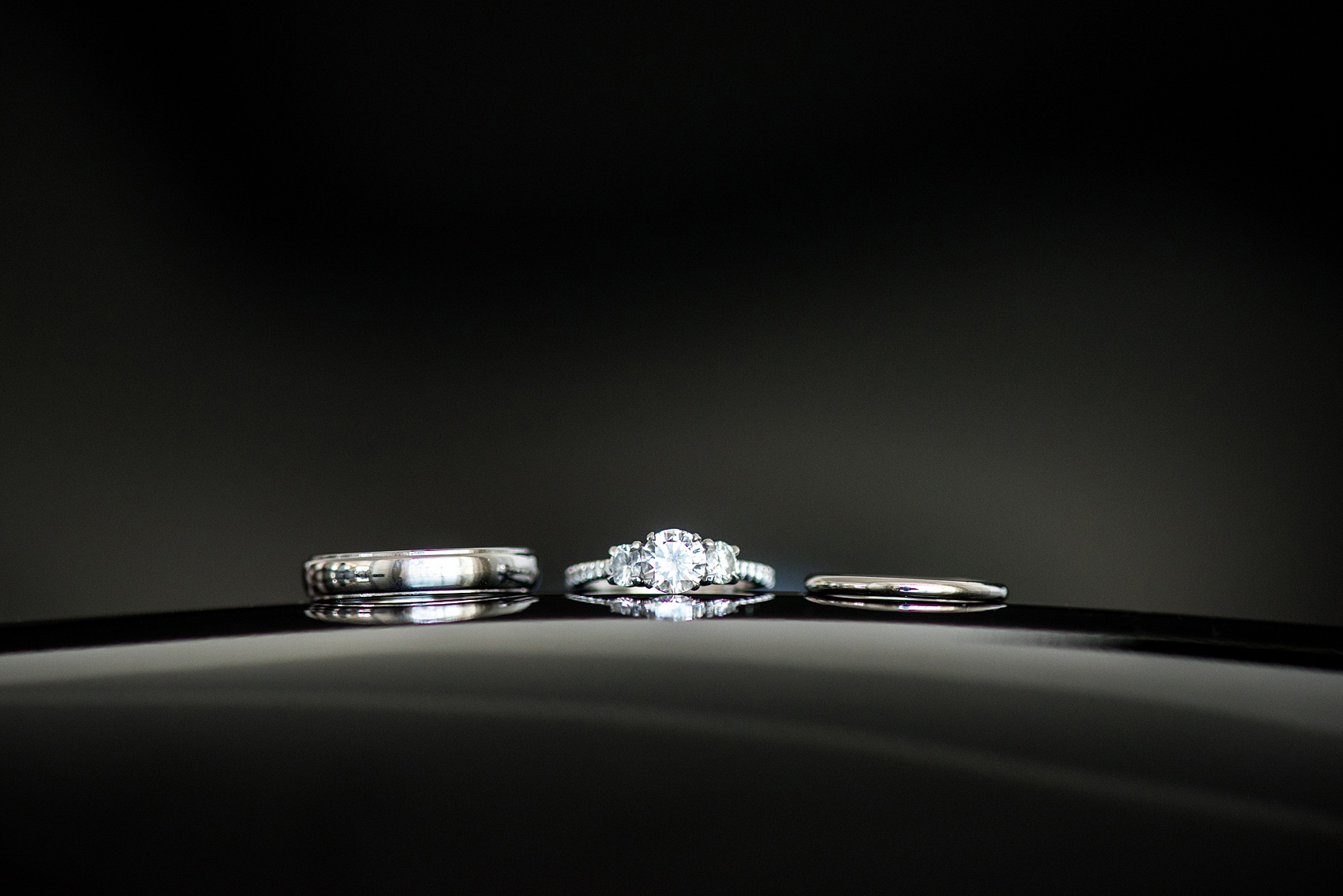 W Hoboken wedding photos by Mikkel Paige Photography. Picture of the bride and groom's white gold and diamond rings. #mikkelpaige #HobokenWedding #NewJerseyPhotographer #NewYorkCityPhotographer #NYCweddingphotographer #brideandgroomphotos #redpeonies #romanticwedding #springwedding #CityWedding