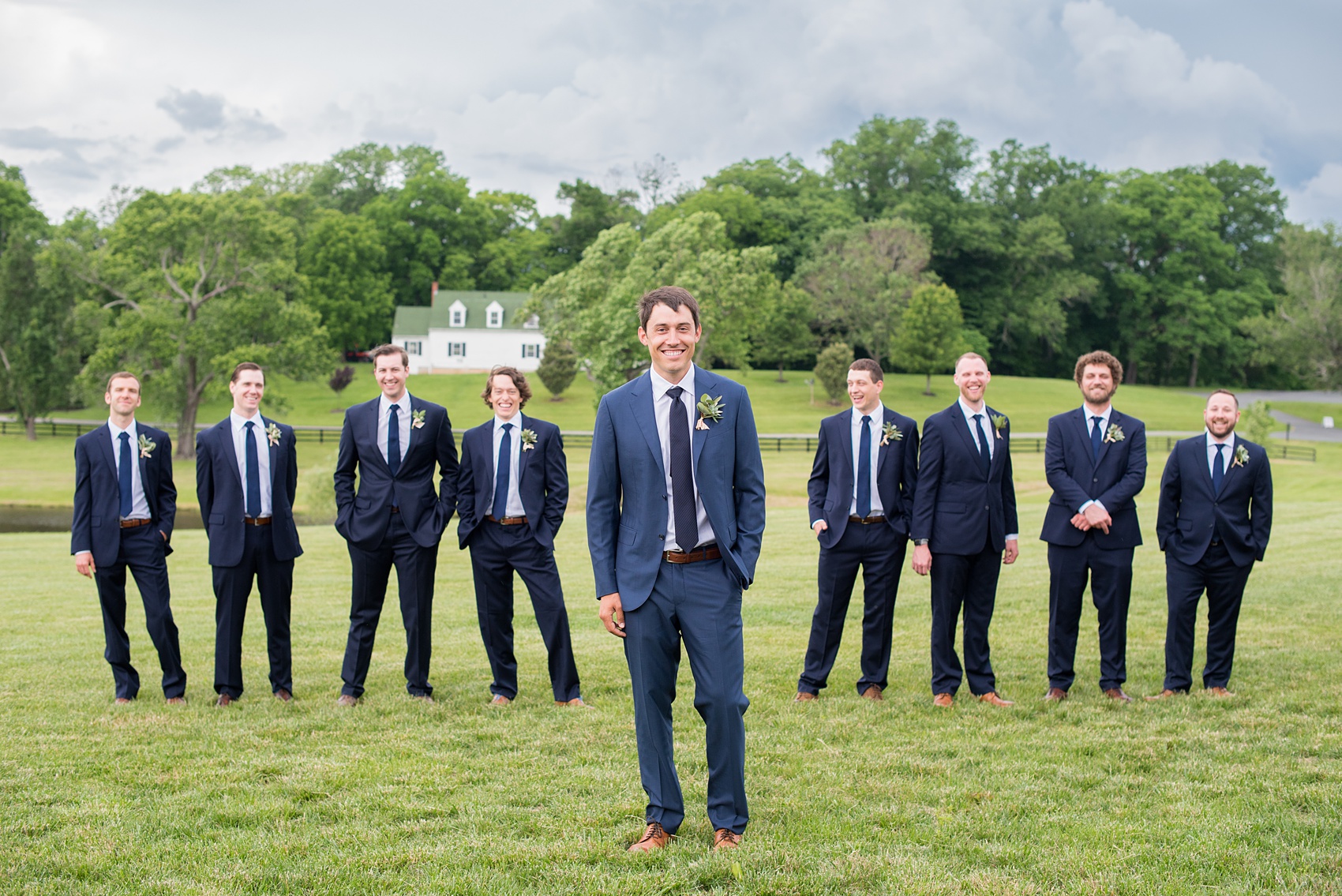 Charlottesville wedding photos by Mikkel Paige Photography at the Lodge at Mount Ida Farm. This Virginia venue is perfect for brides and grooms looking for a beautiful farm reception space. It’s green, romantic, and easy to dress up with flowers or keep simple! The groomsmen wore navy blue suits, succulent boutonnieres, and bridesmaids wore mismatched mint green gowns with colorful bouquets. Click through for the complete post from this May event! Planning and design by @vivalevent and flowers by @apassarelli of Meristem Floral. #Charlottesville #mountidafarm #lodgeatmountida #CharlottesvilleVA #CharlottesvilleVirginia #Charlottesvillewedding #Charlottesvilleweddingphotographer #mikkelpaige #MeristemFloral #VivaLEvent