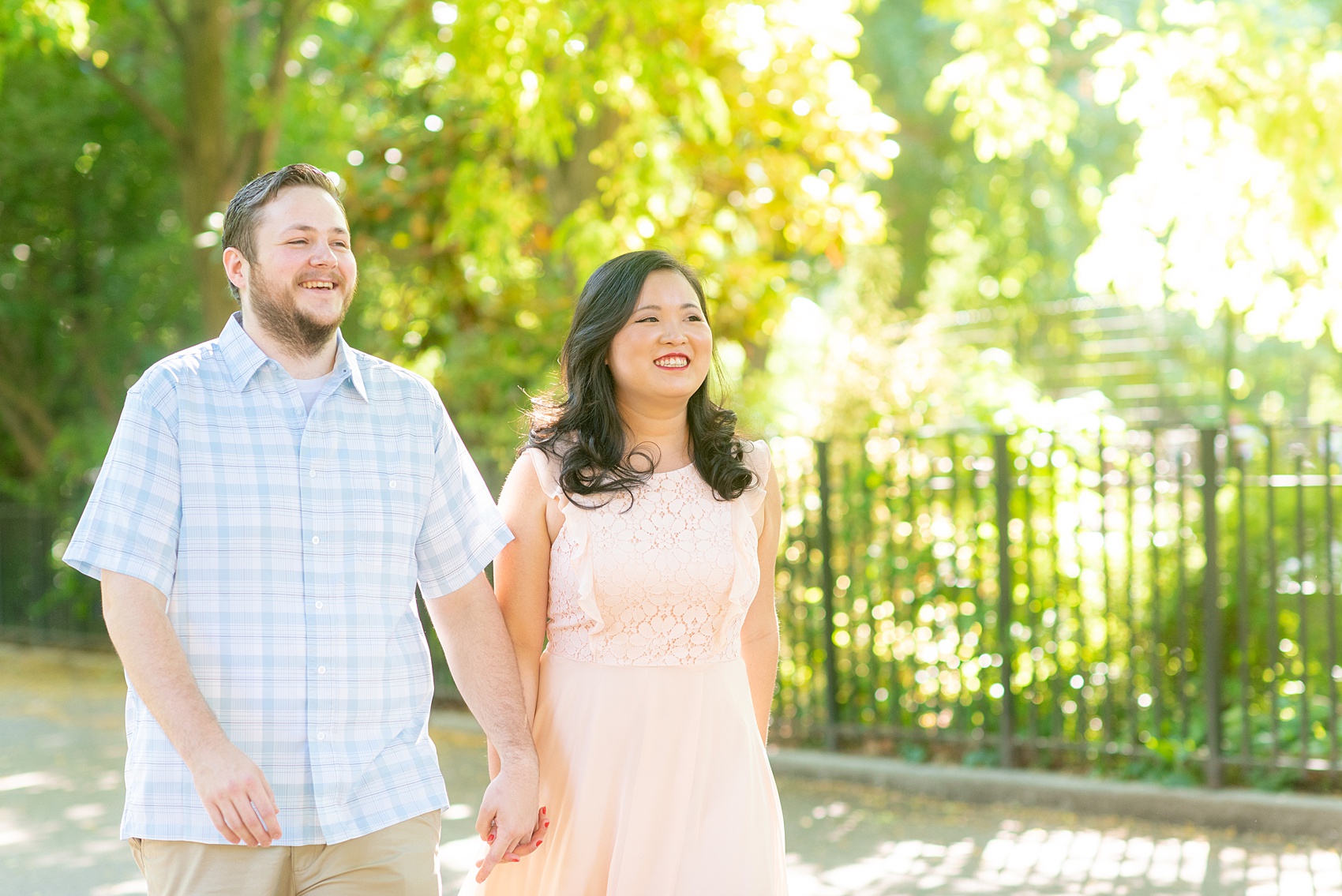 Engagement photos and colorful ideas for a shoot in the Lower East Side by Mikkel Paige Photography. These creative pictures with an interracial couple in an urban environment in downtown NYC will have you wanting to see more...so be sure to click through to see the entire shoot! #mikkelpaige #EngagementPhotos #engagementshoot #EngagementPictures