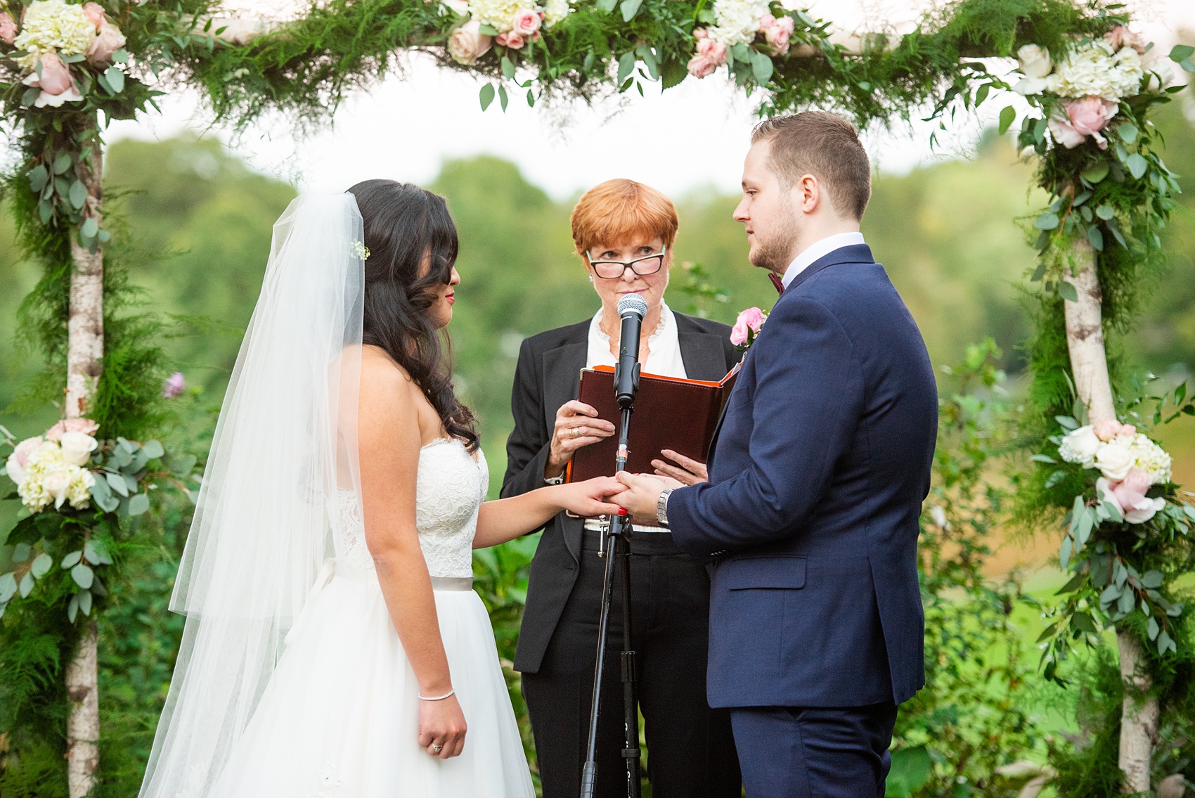 Wedding photos at Crabtree's Kittle House in Chappaqua, New York by Mikkel Paige Photography. This venue in Westchester county is a beautiful location for an outdoor September wedding. The couple’s ceremony overlooked an awesome fall landscape and custom chalkboard sign welcomed guests. Click through for more inspiration from their day! #mikkelpaige #CrabtreesKittleHouse #WestchesterWeddingVenues #WestchesterWedding #SeptemberWedding #weddingceremony #outdoorceremony #marriagevows