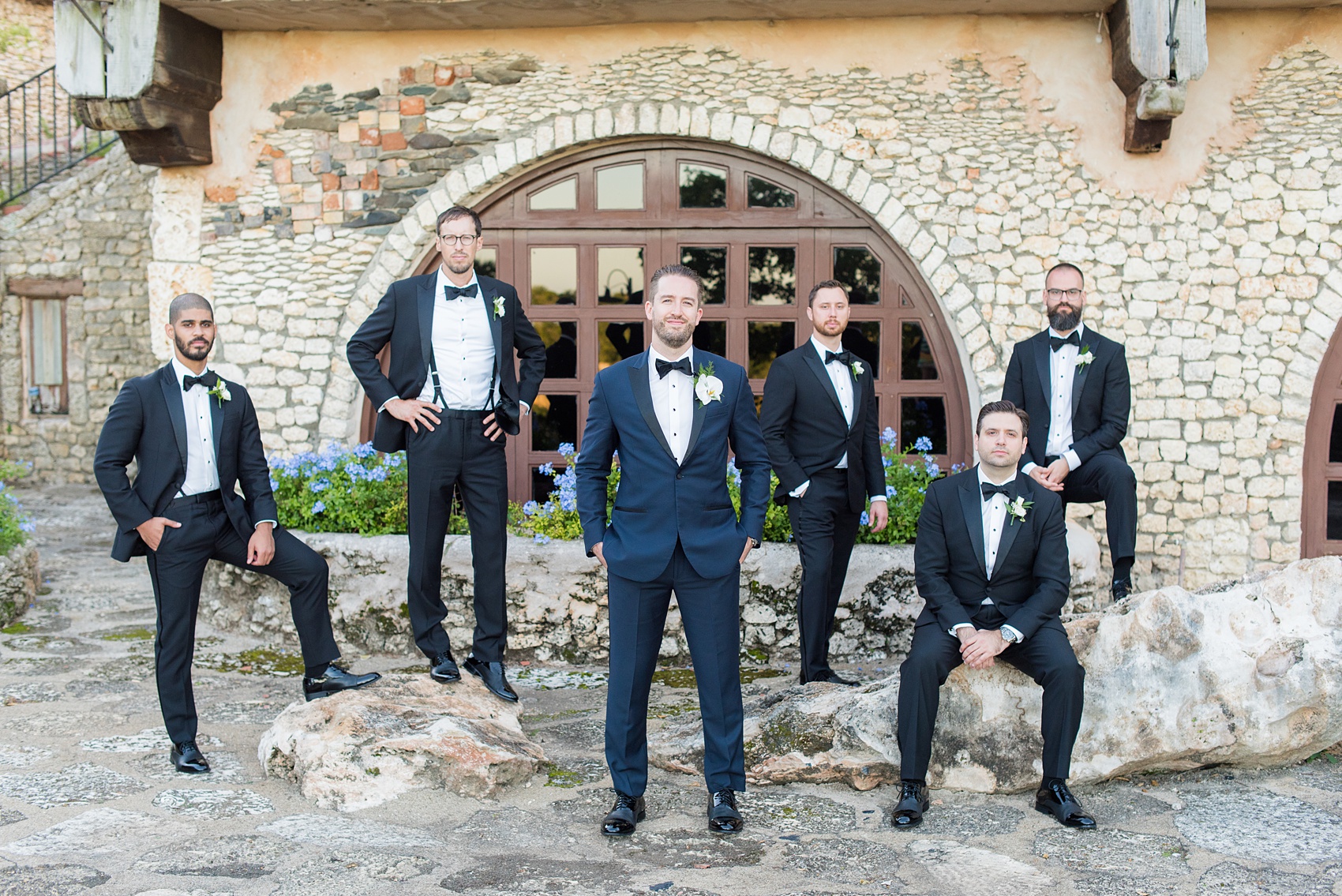 Mikkel Paige Photography, destination wedding photographer, pictures from Casa de Campo. This incredible venue in the Caribbean is in La Romana, Dominican Republic. It has such character and awesome, beautiful locations for photography at every turn. This photo of the groomsmen in black and navy suits was very Vogue-like and its creativity will give you great ideas for your day. Click through for more! #DestinationWedding #DestinationWeddingPhotographer #MikkelPaige #DominicanRepublicWedding 