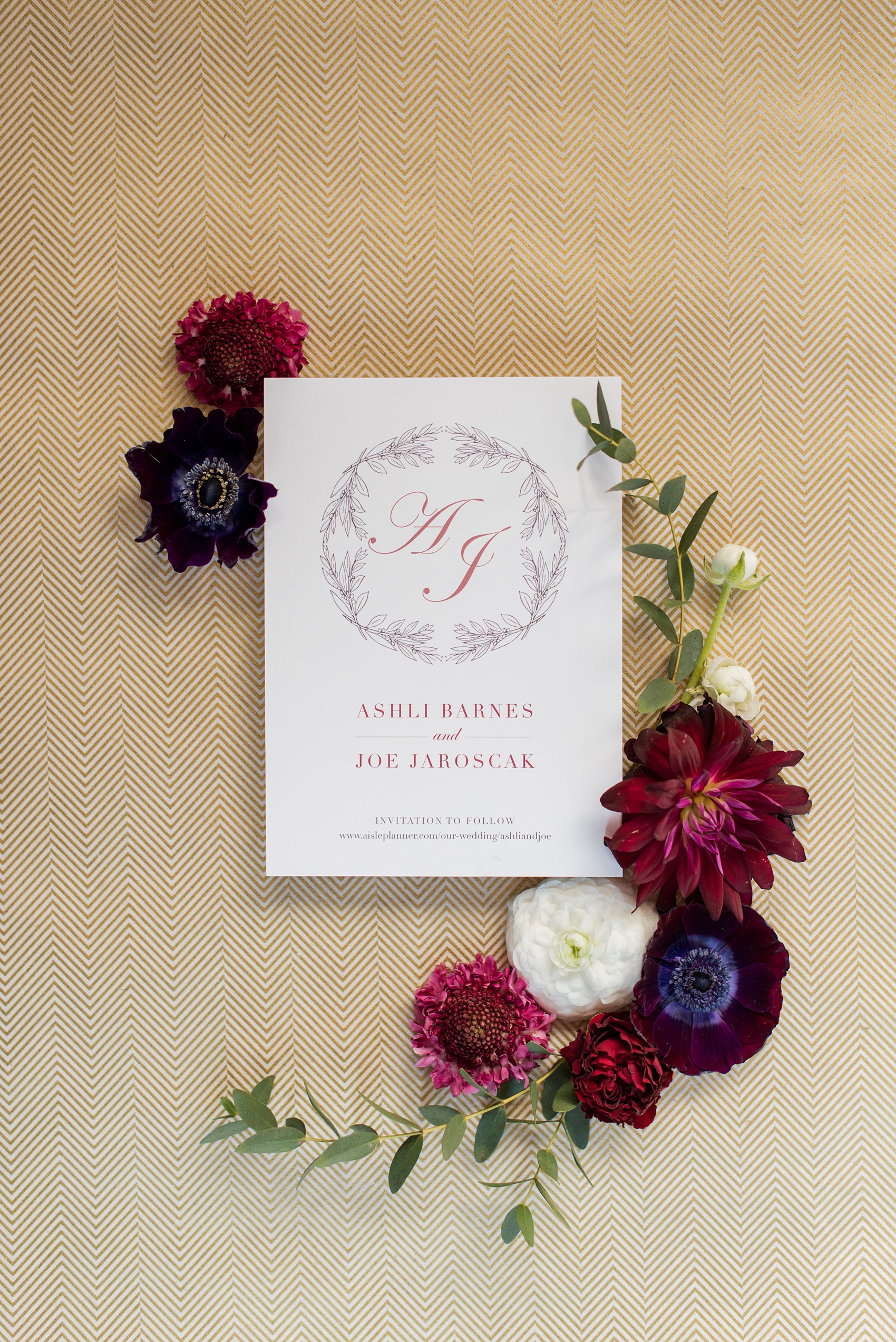 A fall wedding with burgundy, dusty rose and grey details. Mikkel Paige Photography, photographer in Greenville NC and Raleigh, captured this wedding at Rock Springs Center, planned by @vivalevent. The letterpress invitation was just the start of a beautiful day! Click through for details! #mikkelpaige NCwedding #northcarolinawedding #southernwedding #letterpress #weddinginvitation #stationery