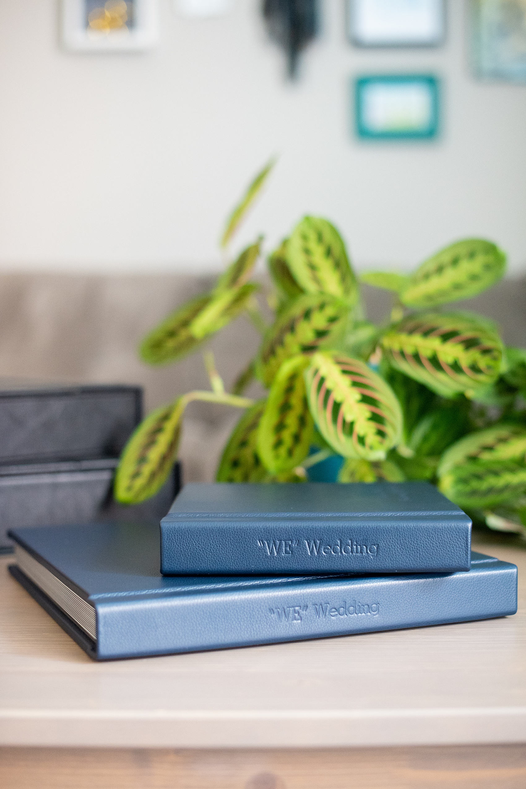 Photos from a winter wedding at Central Park Loeb Boathouse in NYC, by Mikkel Paige Photography, are beautifully displayed. The bride and groom chose a navy blue leather 12x12