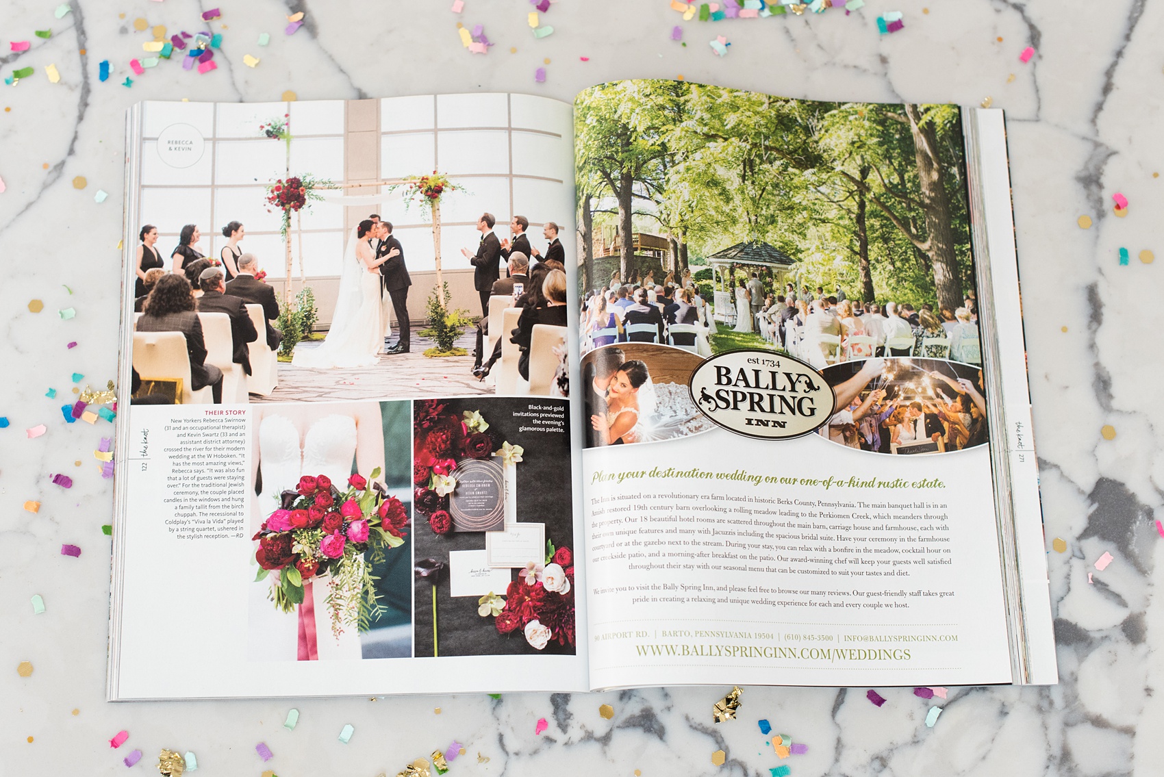 W Hoboken wedding photos by Mikkel Paige Photography featured in The Knot New Jersey winter/spring edition. Flowers by Sachi Rose Designs. #mikkelpaige #whoboken #newjerseyweddingvenues #hobokenweddingphotographer #nycweddingphotographer