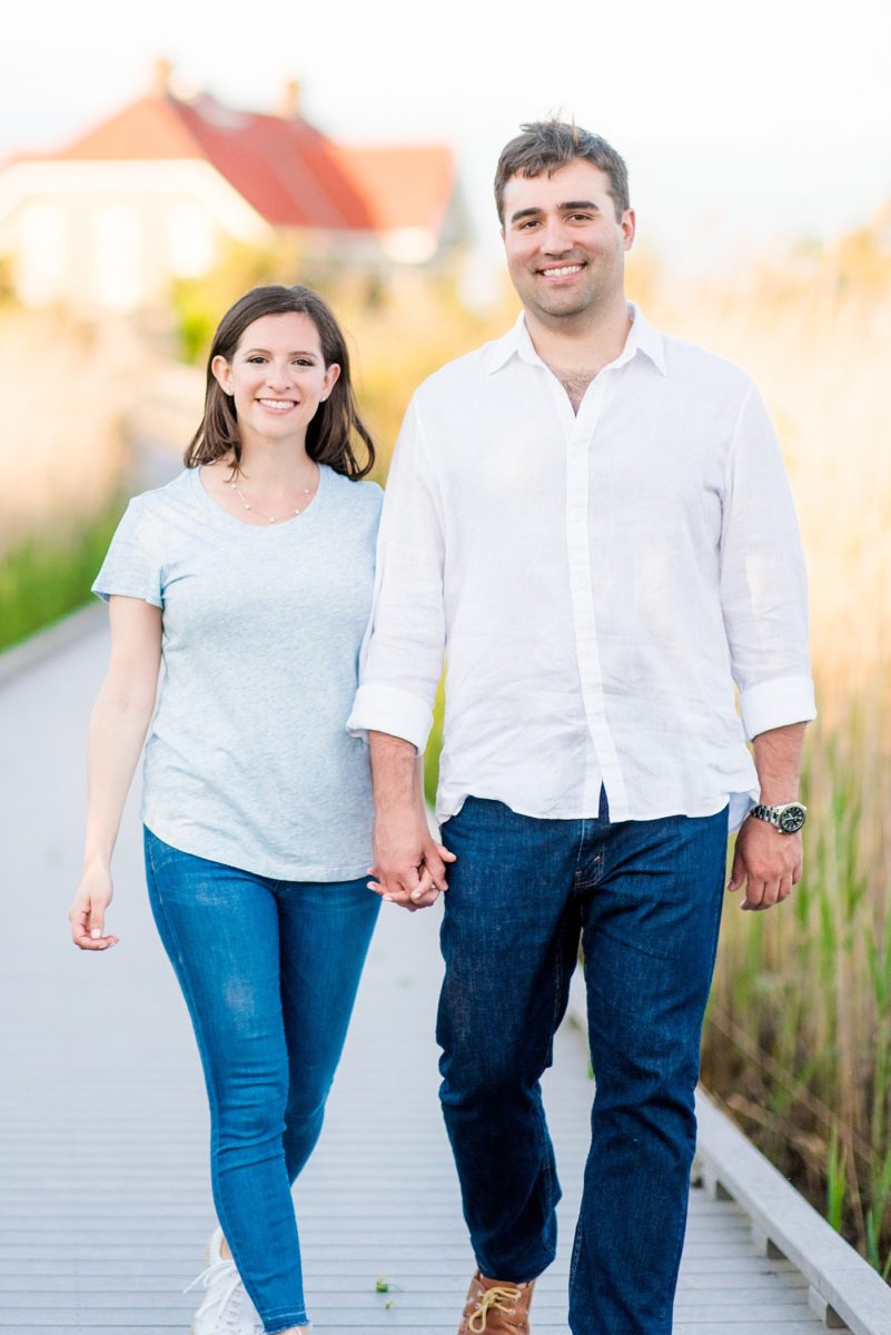 Beautiful Long Island engagement photos on the beach with a lighthouse. Mikkel Paige Photography captured the couple at Robert Moses state park in New York, just 40 minutes from NYC. #mikkelpaige #LongIslandEngagement #LongIslandBeachEngagement #Beachweddingphotos #LongIslandphotographer #LongIslandWeddingPhotographer