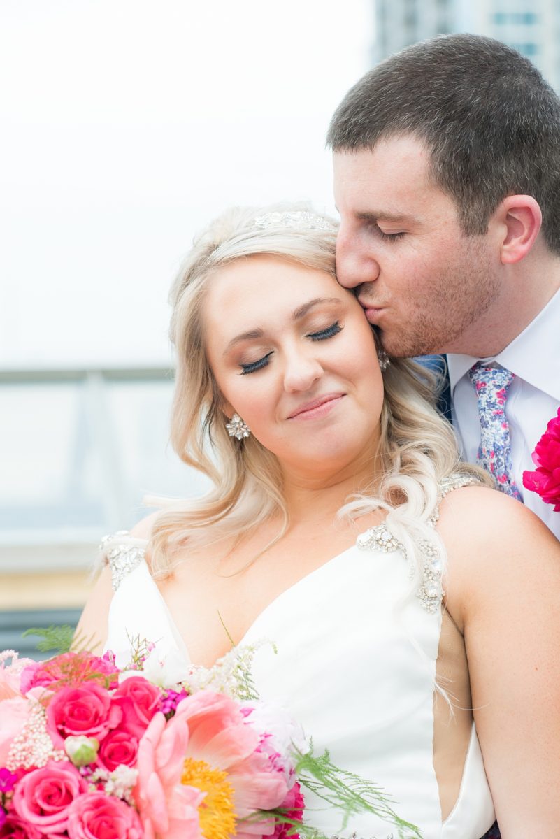 Beautiful spring wedding in downtown Raleigh, North Carolina, at the event venue The Stockroom at 230 and The Glass Box. Their photographer, Mikkel Paige Photography, captured inspiring bride and groom portraits at the capital building with a hot pink peony bouquet by The English Garden. #MikkelPaige #DowntownRaleigh #RaleighWedding #RaleighVenue #TheStockroomat230 #hayleypaige #bridestyle