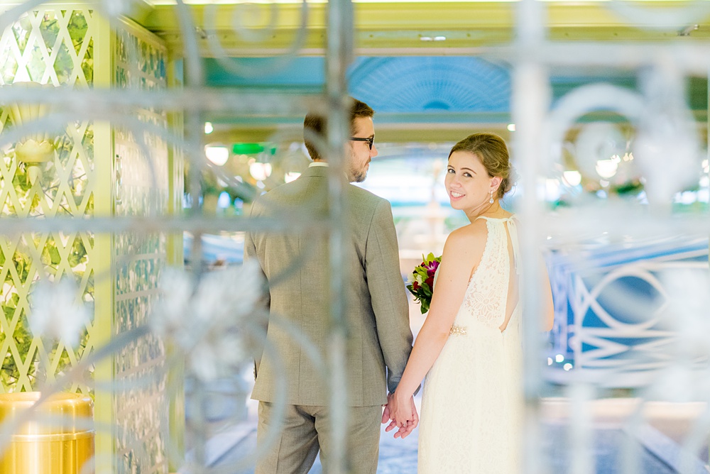 Disney Cruise Line destination wedding photos on Castaway Cay and the Disney Dream ship by Mikkel Paige Photography. This fairy tale wedding make the bride and groom's dream come true to get married in a fun location, spotlighting their love for the brand. #mikkelpaige #disneywedding #disneyfairytalewedding #disneycruiseline #disneycruiselinewedding #disneydream #cruisewedding